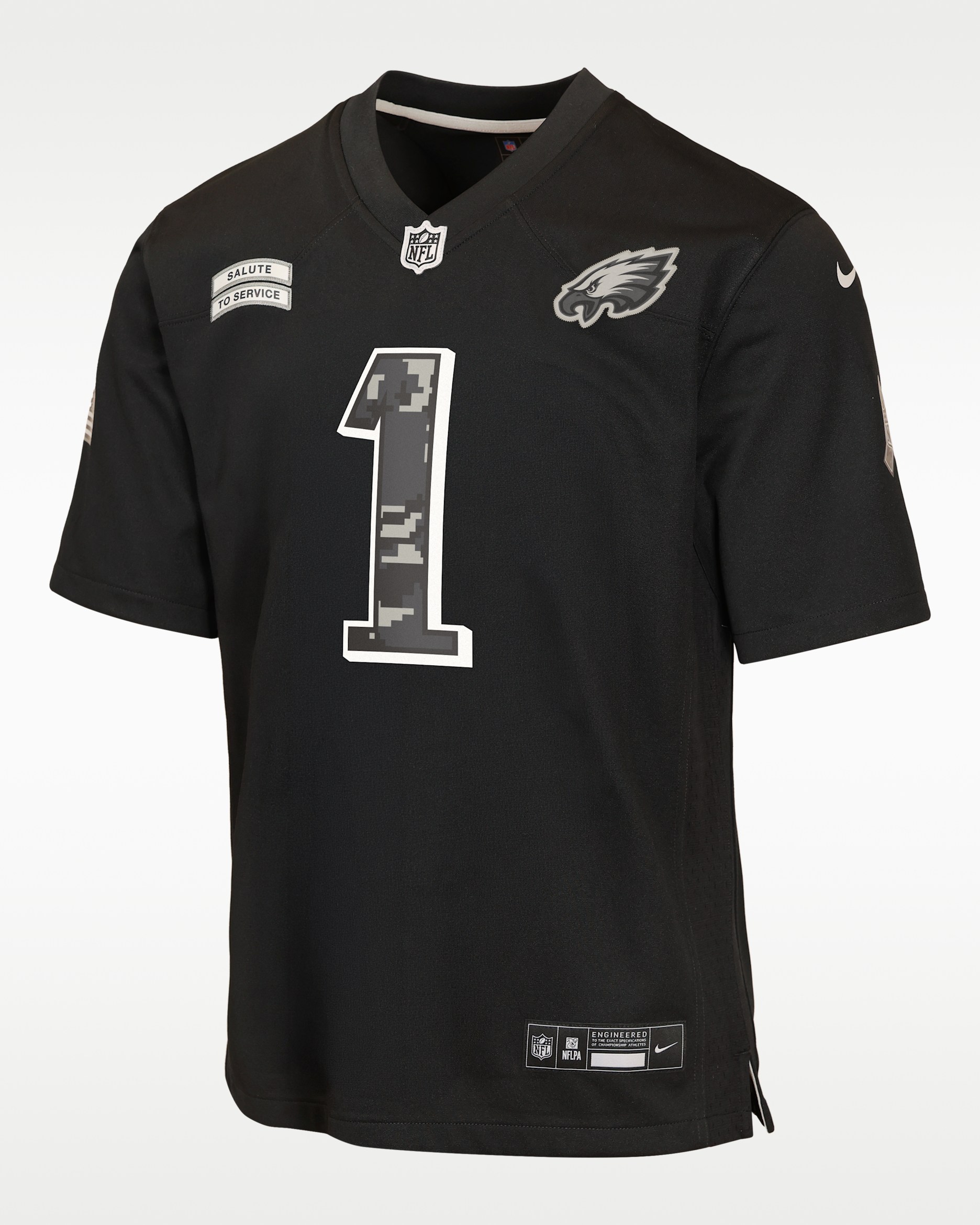 Jalen Hurts Philadelphia Eagles Salute to Service Big Kids' Nike NFL Game Jersey - Black