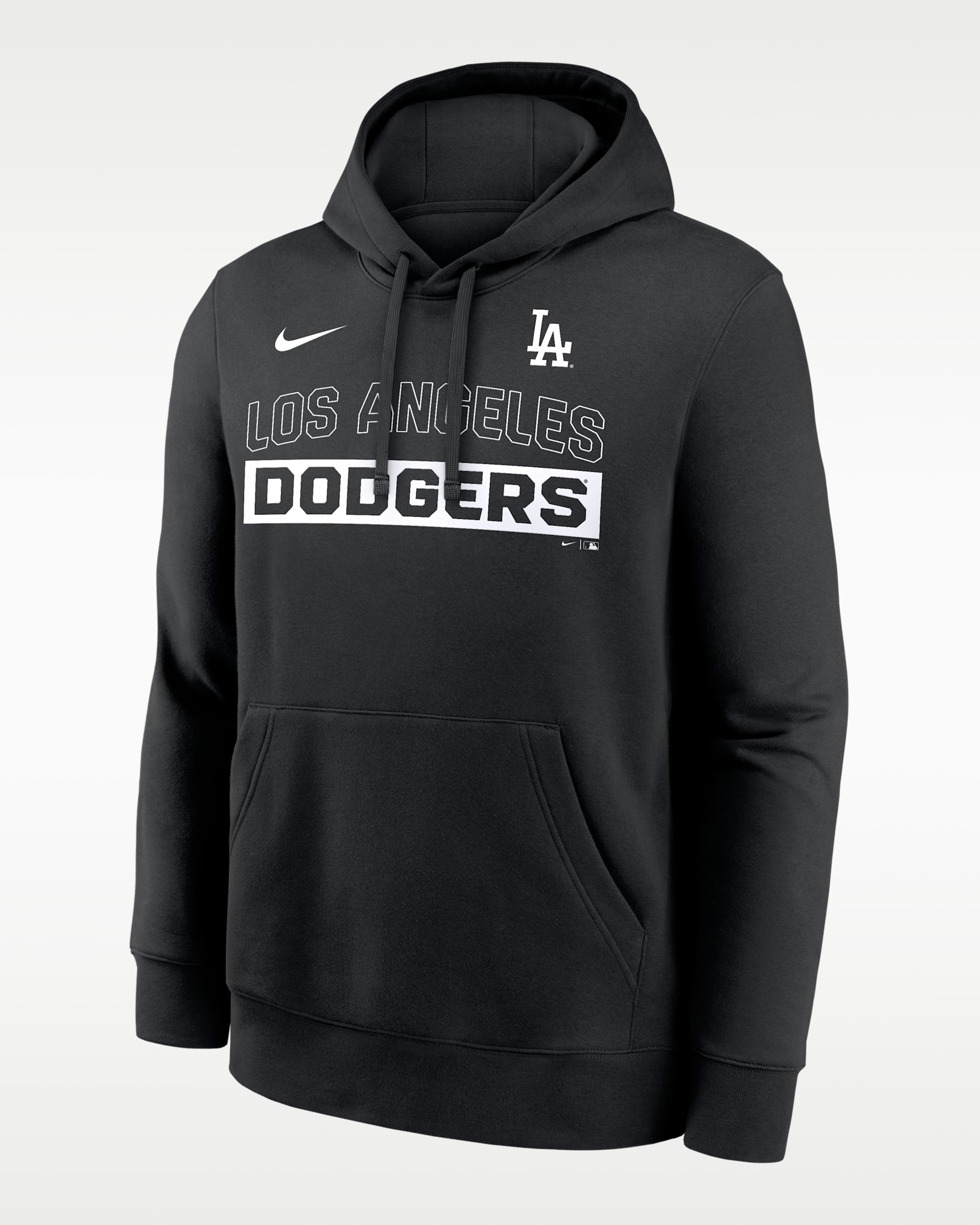 Sudadera con gorro sin cierre Nike de la MLB para hombre Los Angeles Dodgers Club - Negro