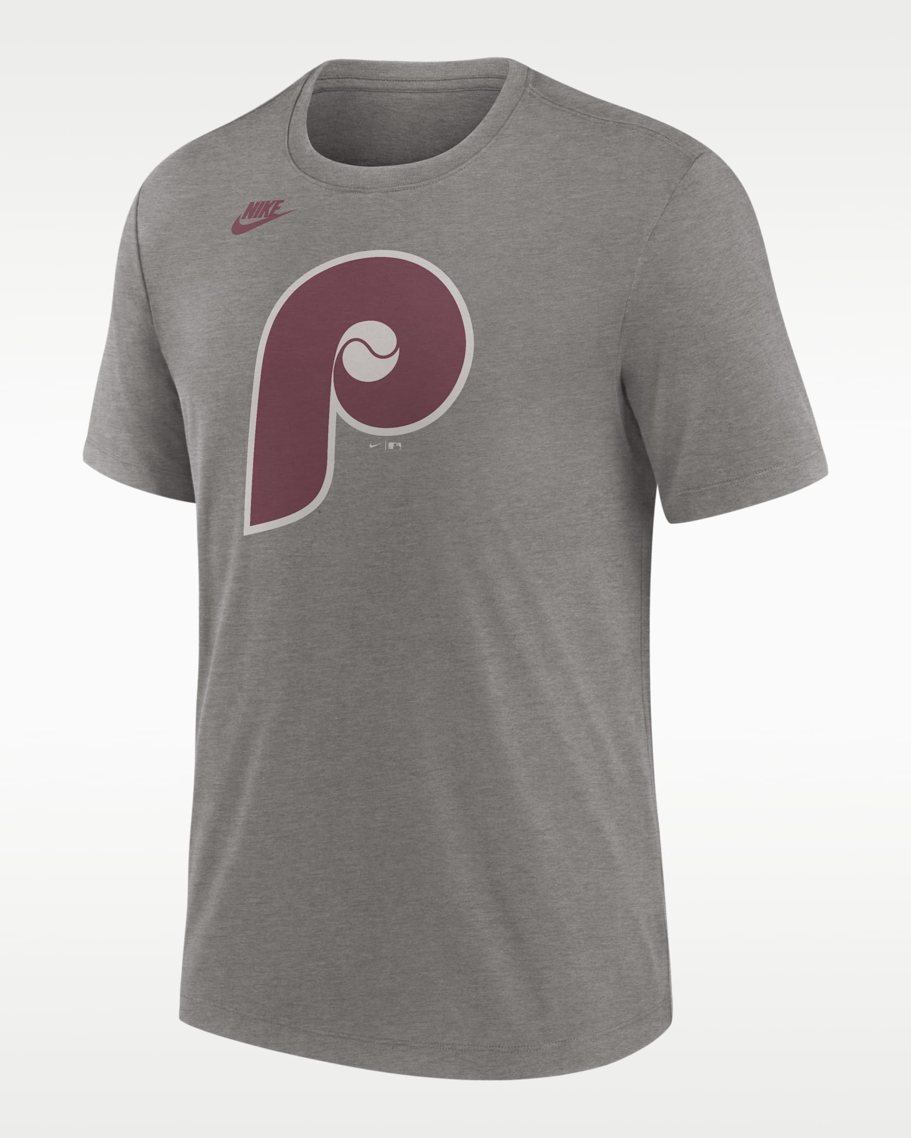Philadelphia Phillies Cooperstown Logo Men's Nike MLB T-Shirt - Charcoal Heather