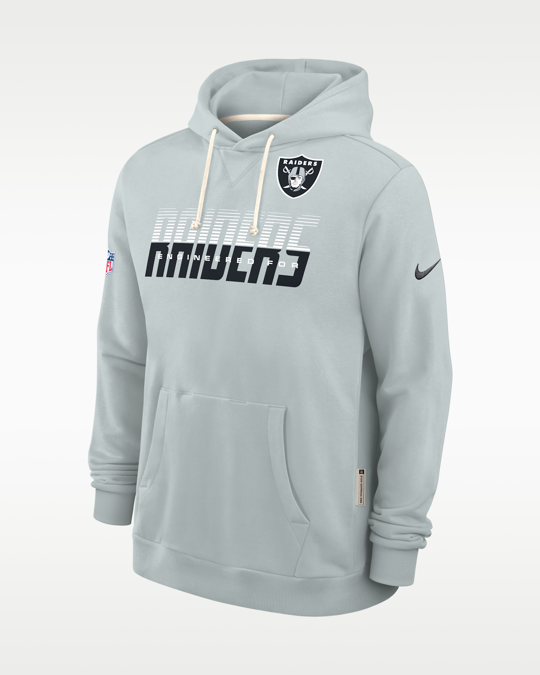 Las Vegas Raiders Sideline Standard Issue Men's Nike Dri-FIT NFL Pullover Hoodie - Silver