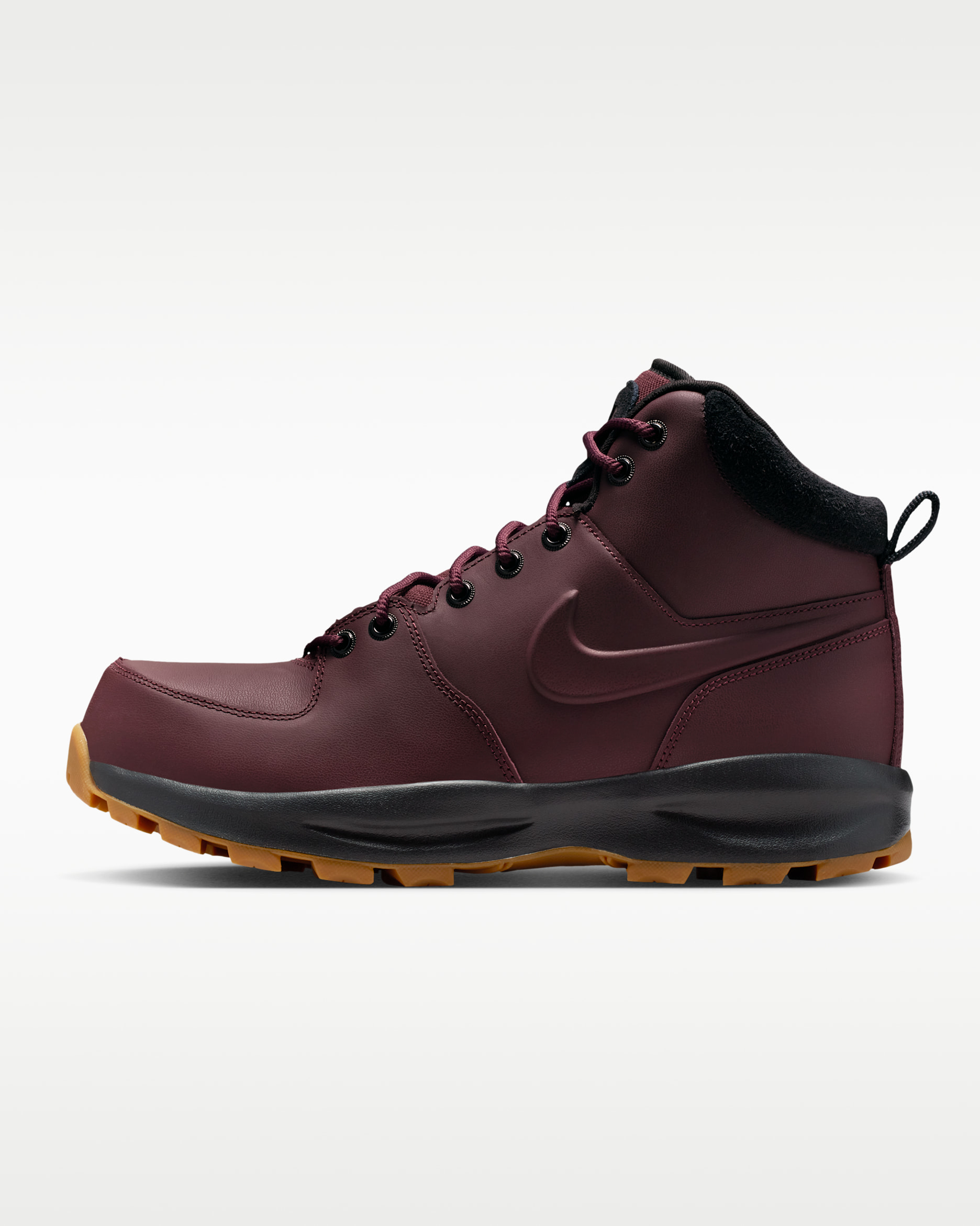 Botas para hombre Nike Manoa Leather - Burdeos enérgico/Negro/Marrón medio goma/Burdeos enérgico