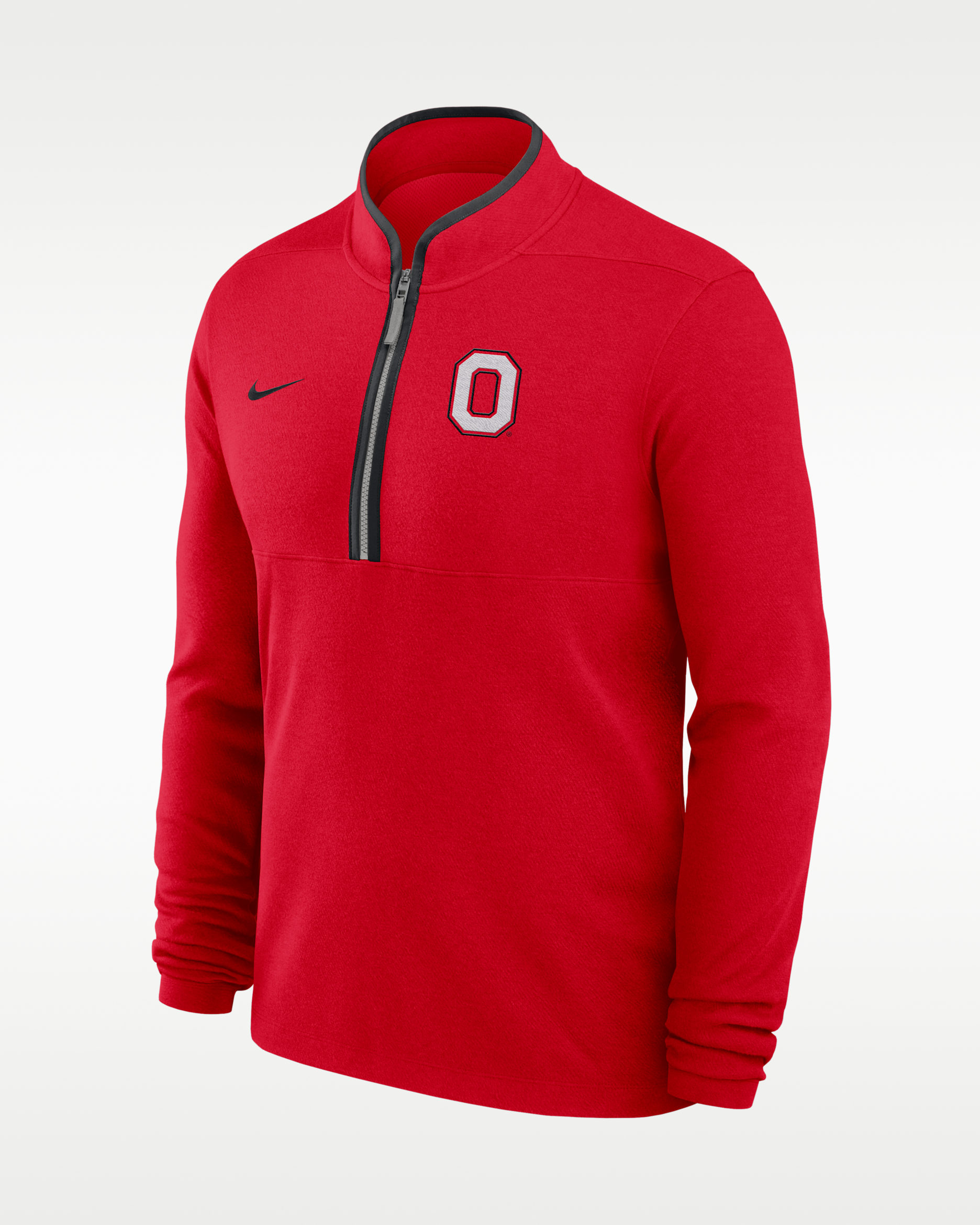 Ohio State Courtside Men's Nike Dri-FIT College Half-Zip Top - Scarlet/Black