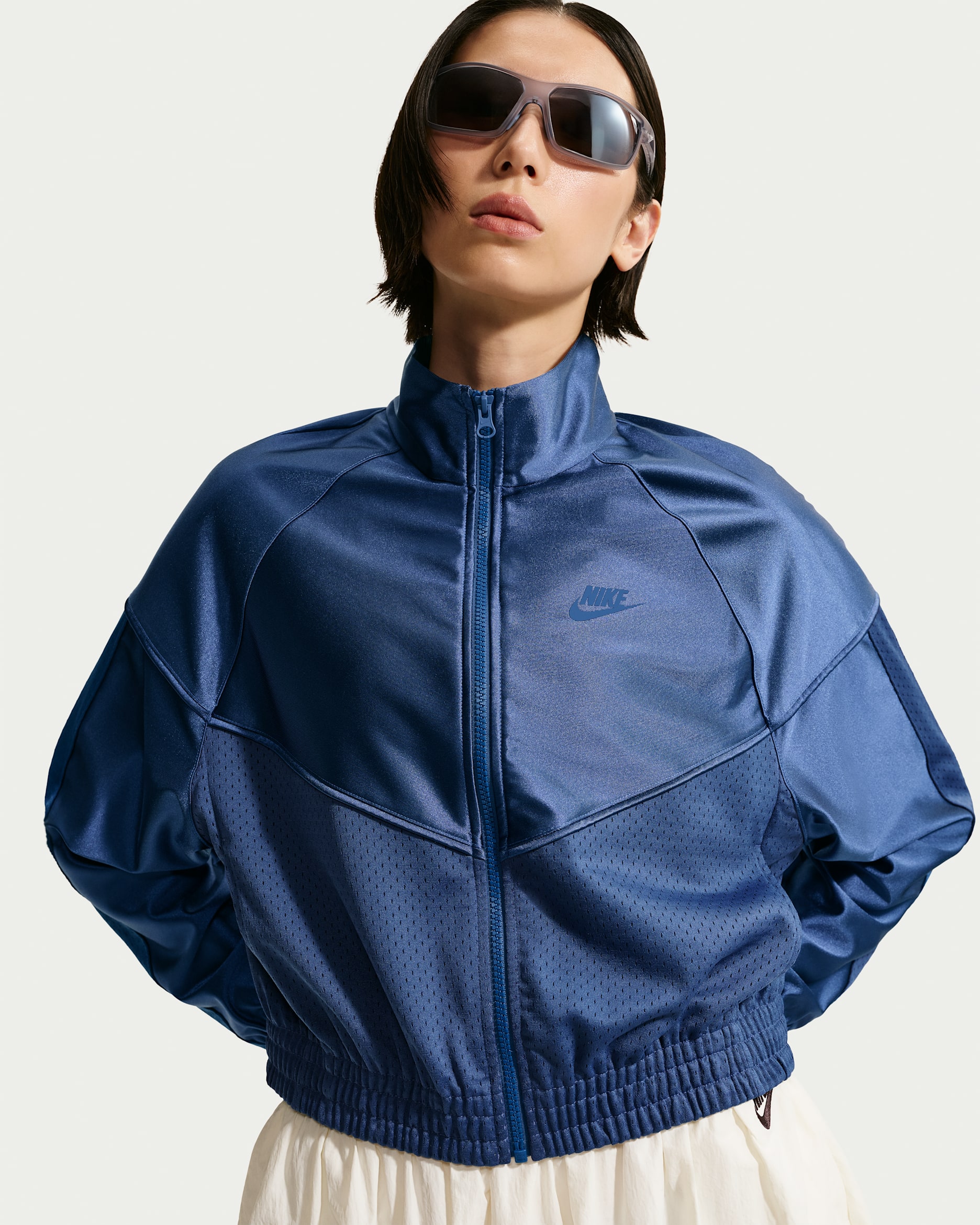 เสื้อแจ็คเก็ต Windrunner ขนาดโอเวอร์ไซส์ผู้หญิง Nike Sportswear - Mystic Navy/Mystic Navy