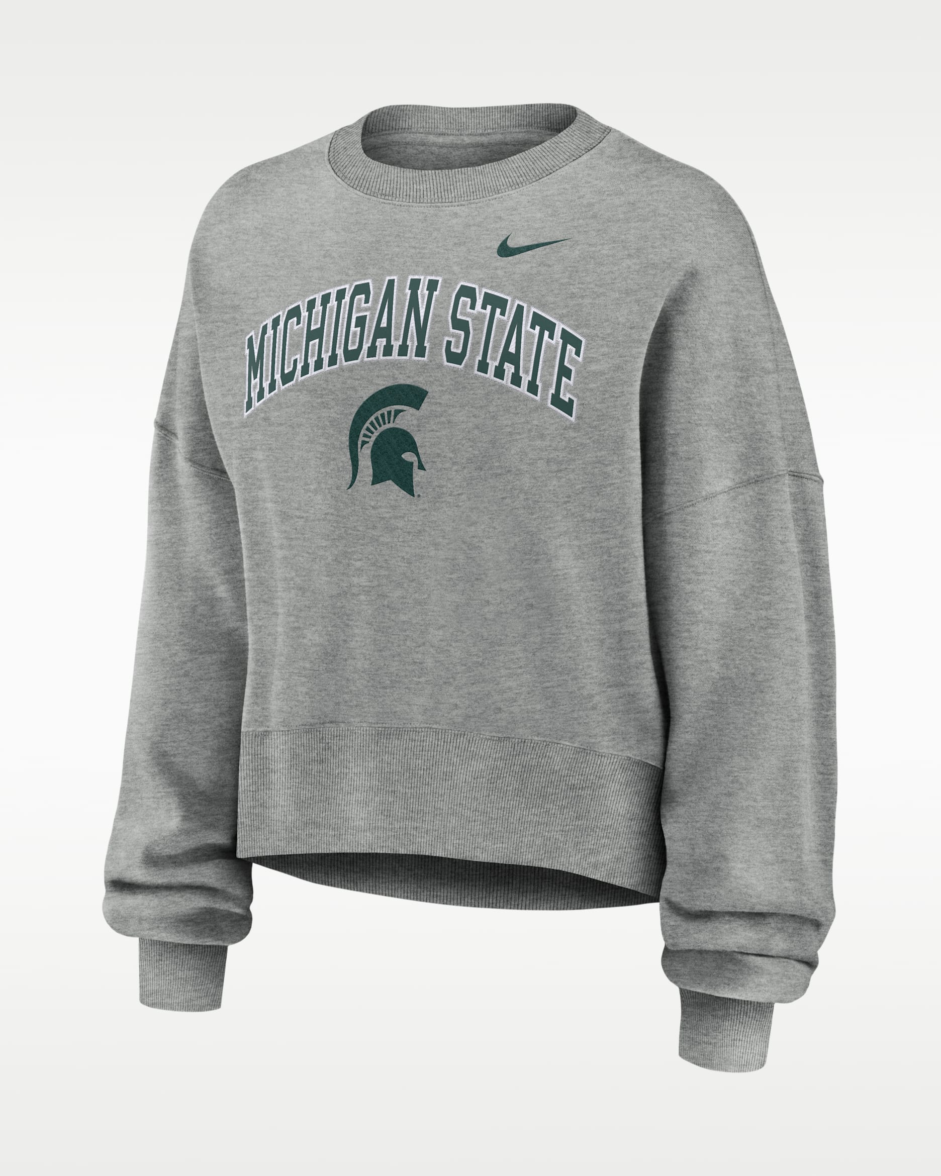 Michigan State Phoenix Arch Women's Nike College Pullover Crew - Grey Heather