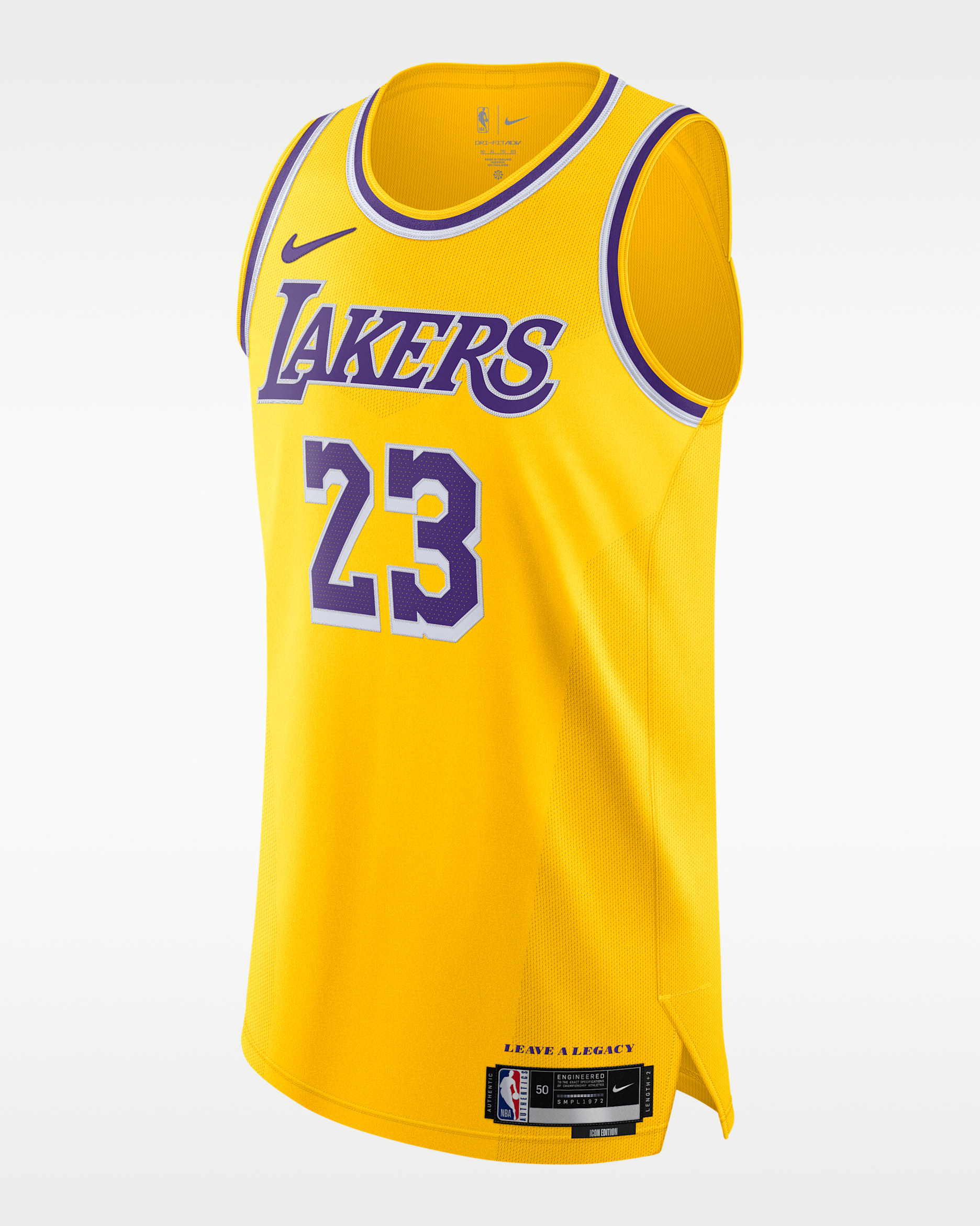 Jersey Nike Dri-FIT ADV de la NBA Authentic para hombre Los Angeles Lakers Icon Edition - Amarillo