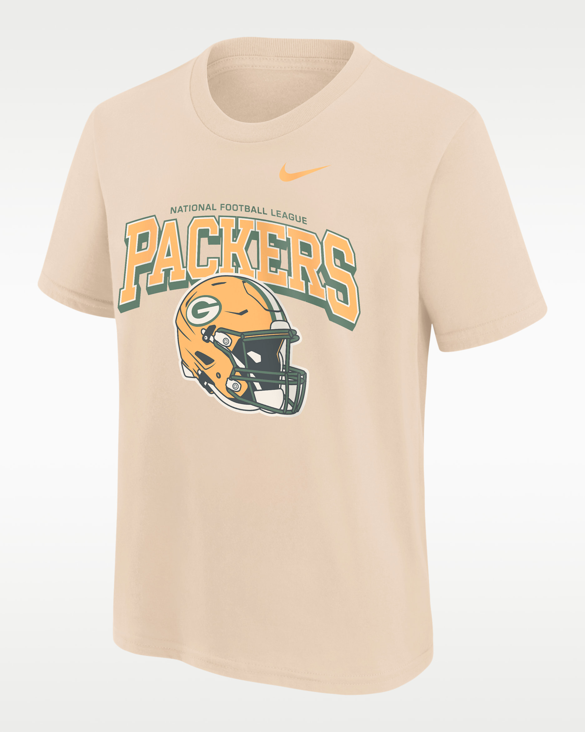 Green Bay Packers Vintage Mod Easy Lane Big Kids' Nike NFL Short-Sleeve T-Shirt - Natural