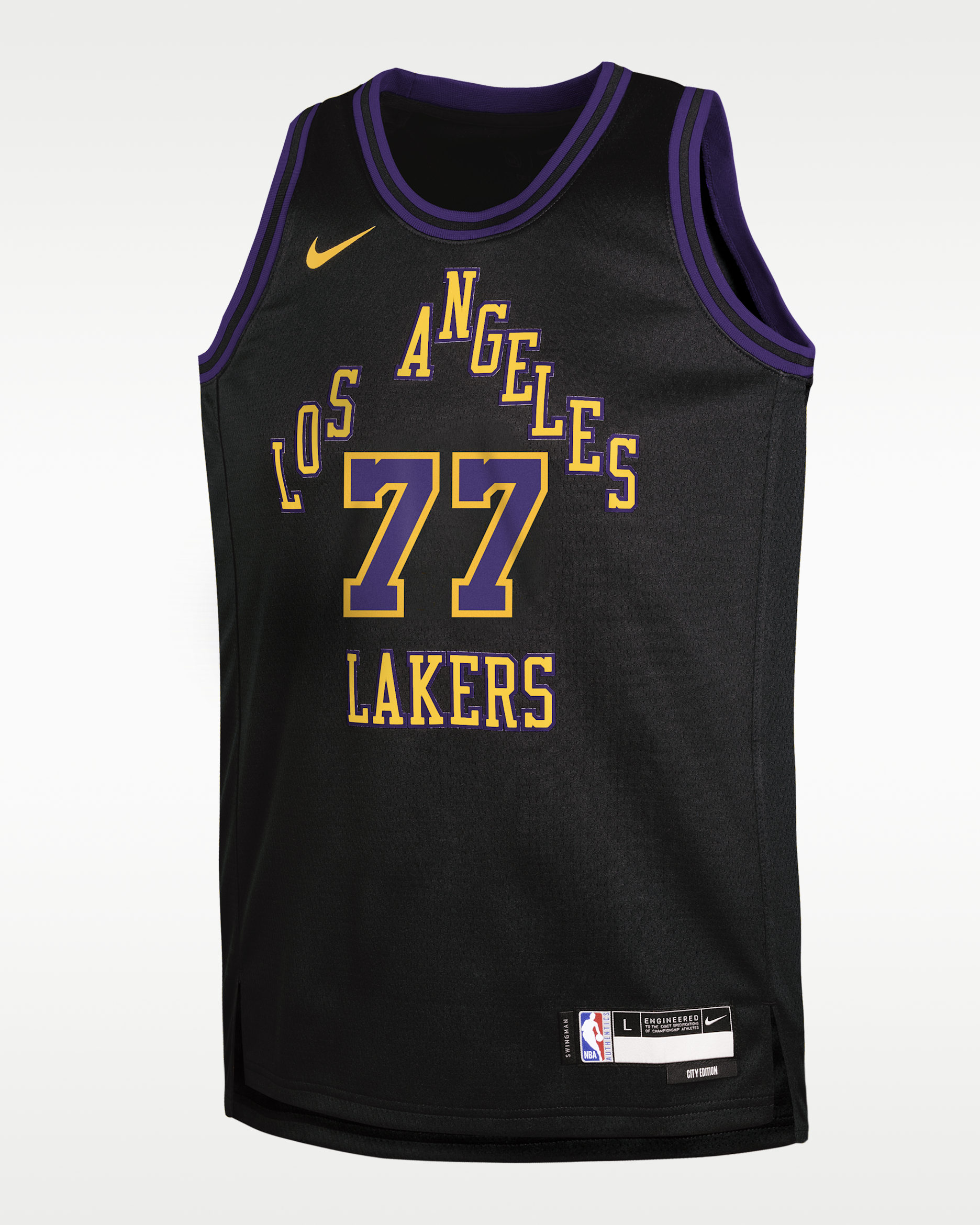 Jersey Nike de la NBA Swingman para niños talla grande Luka Dončić Los Angeles Lakers City Edition - Negro
