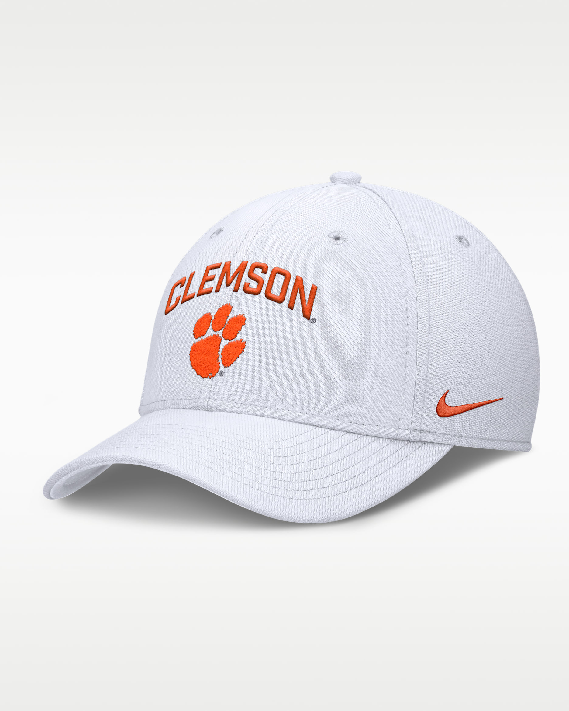 Clemson On-Field Rise Swoosh Men's Nike Dri-FIT College Hat - White