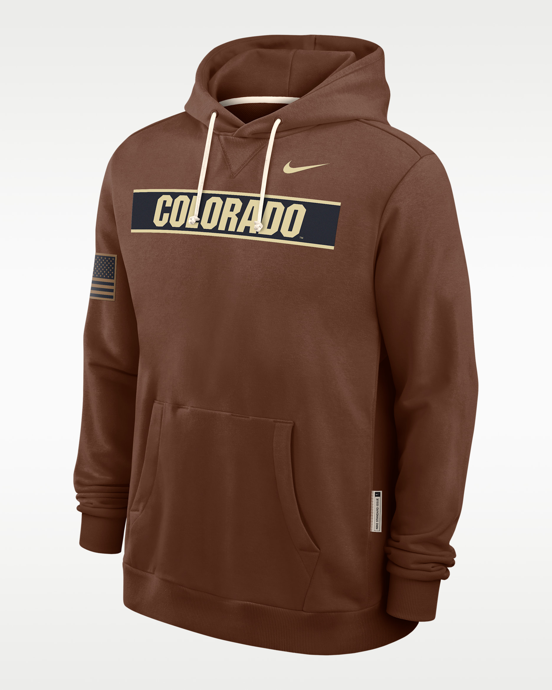 Colorado 2026 Military Appreciation Men's Nike Dri-FIT College Long-Sleeve Hooded Top - Brown