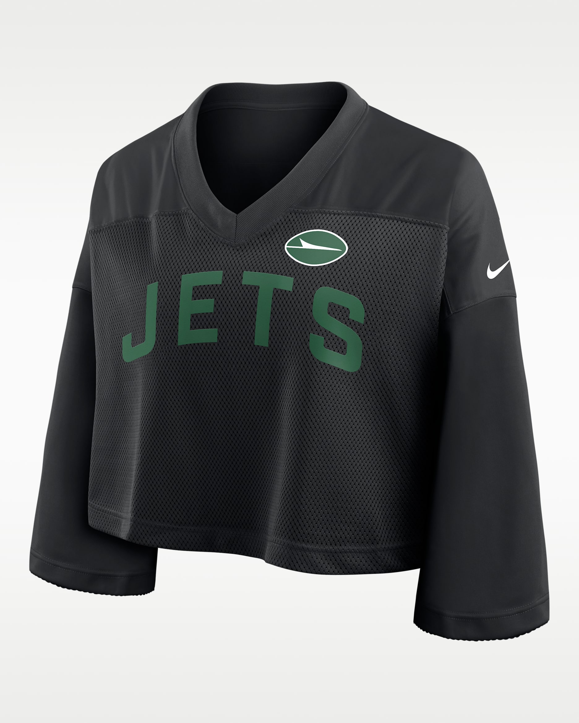 New York Jets Wide Receiver Women's Nike Dri-FIT NFL Cropped Jersey - Black