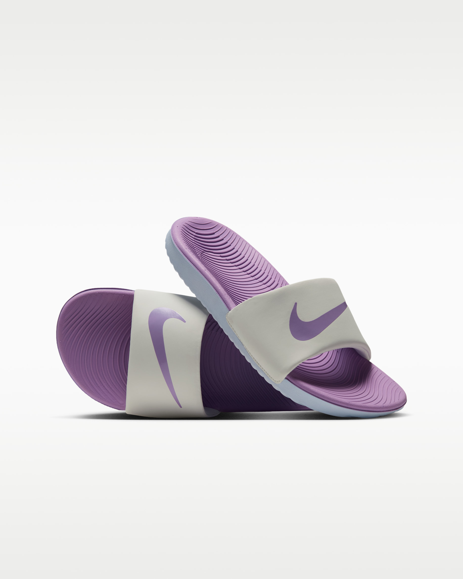 Nike Kawa Younger/Older Kids' Slides - Sail/Palest Purple/Violet Star