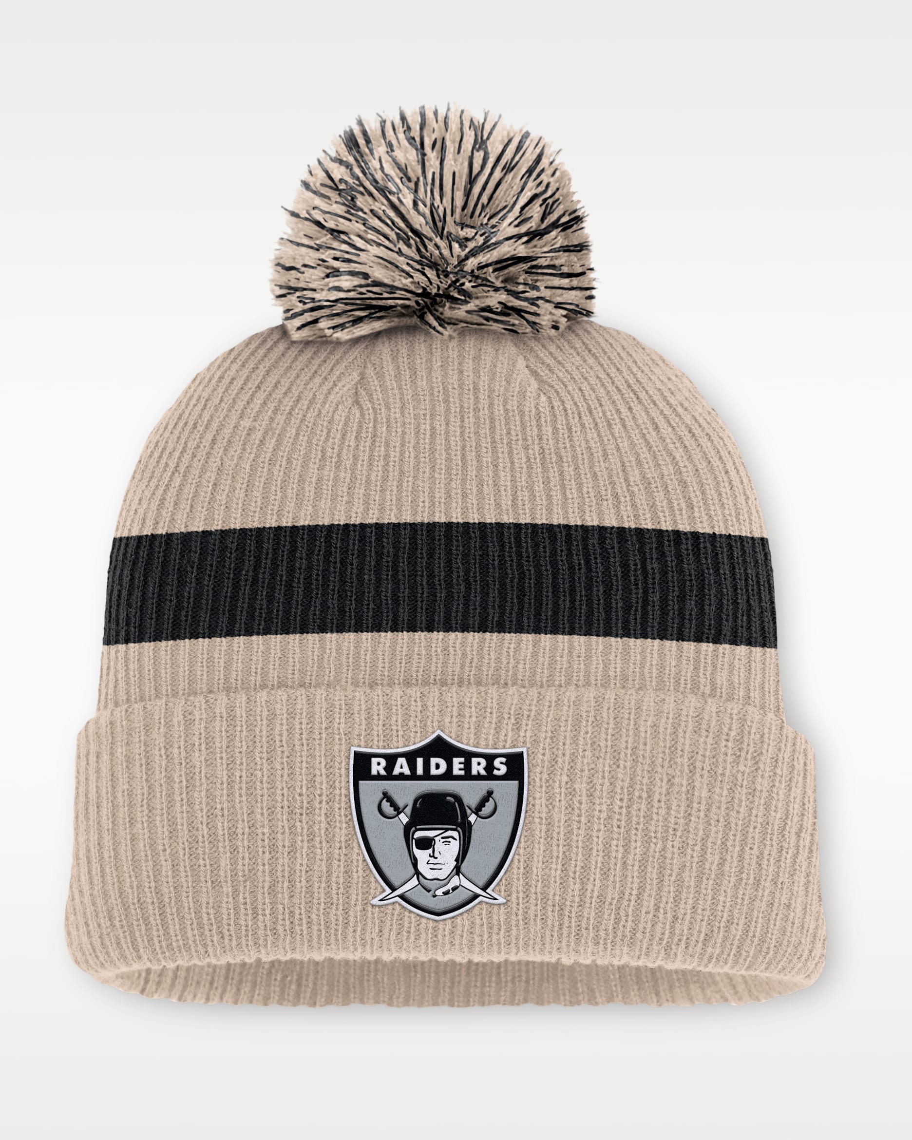 Las Vegas Raiders Rewind Peak Men's Nike NFL Cuffed Pom Beanie - Sand