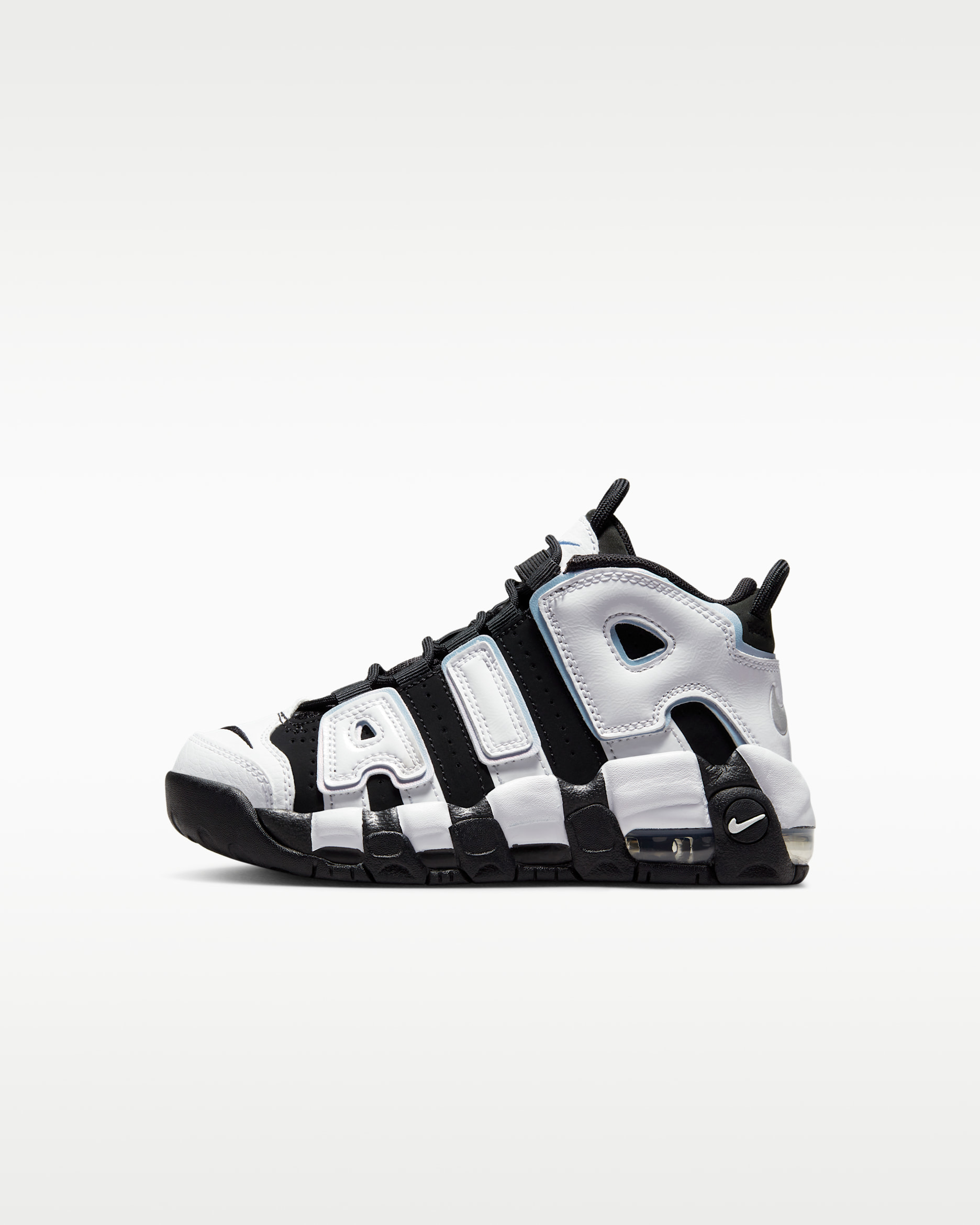 Tenis para niños de preescolar Nike Air More Uptempo - Negro/Multicolor/Cobalto felicidad/Blanco