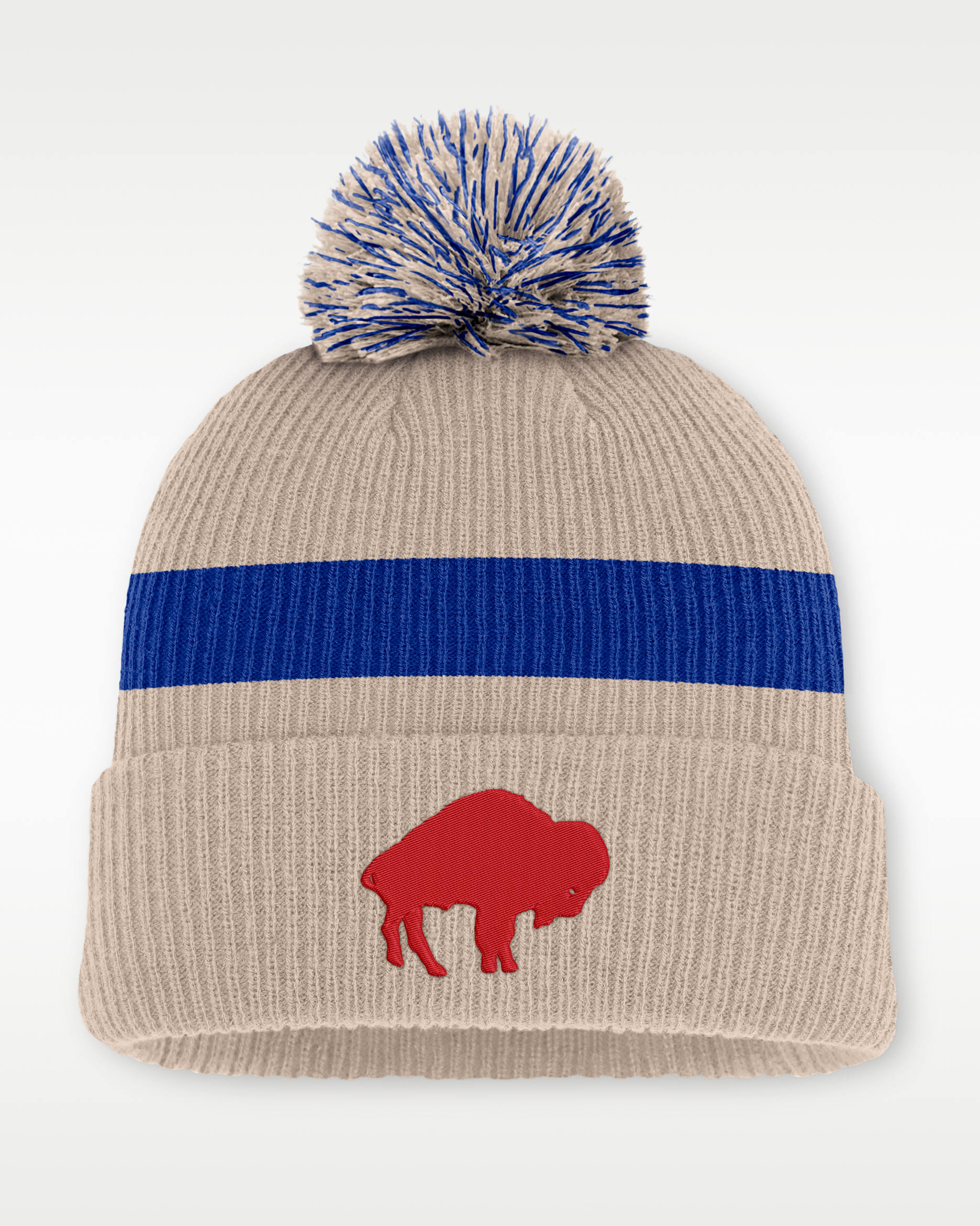 Buffalo Bills Rewind Peak Men's Nike NFL Cuffed Pom Beanie - Sand
