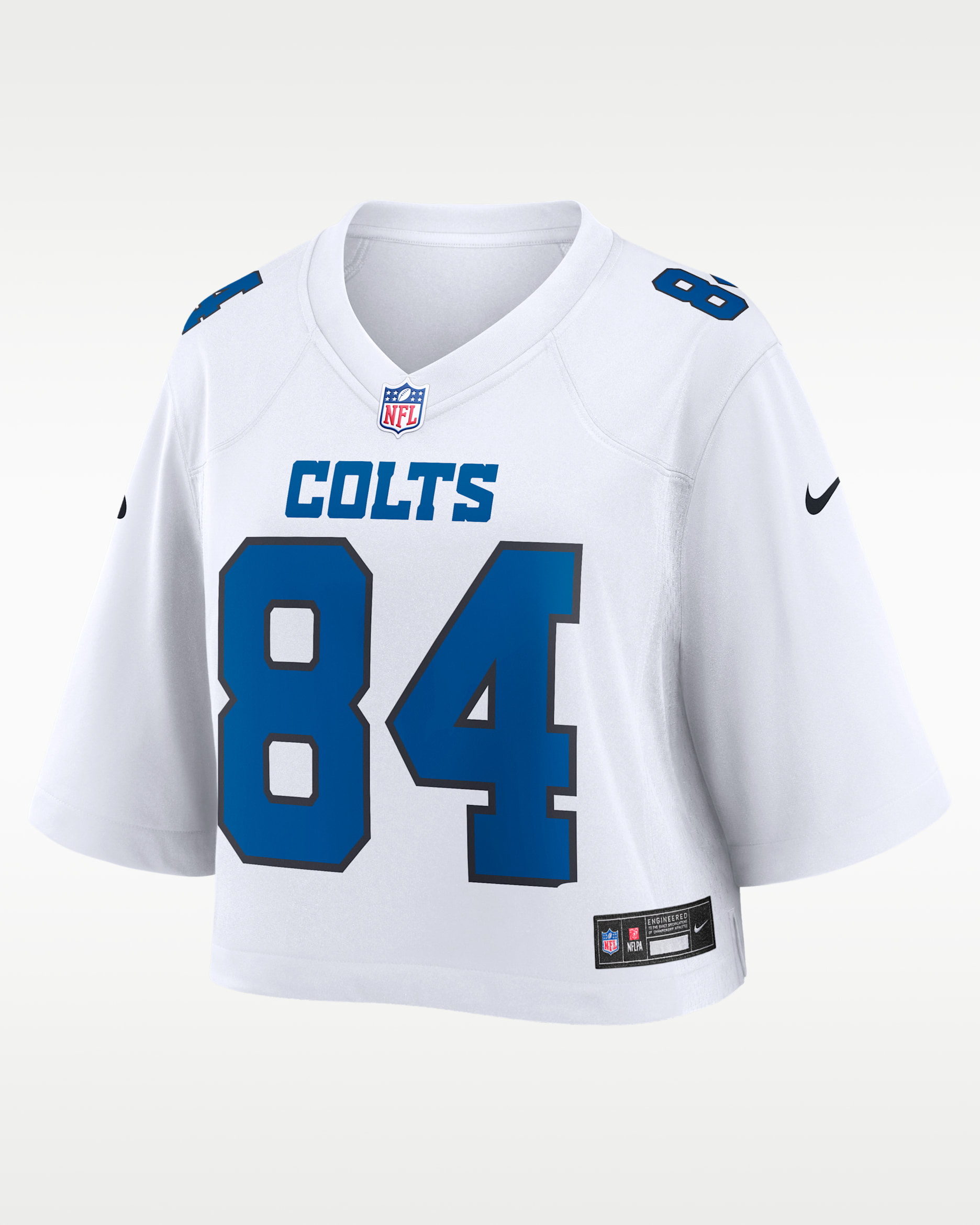 Tyler Warren Indianapolis Colts Women's Nike NFL Cropped Tundra Game Jersey - White