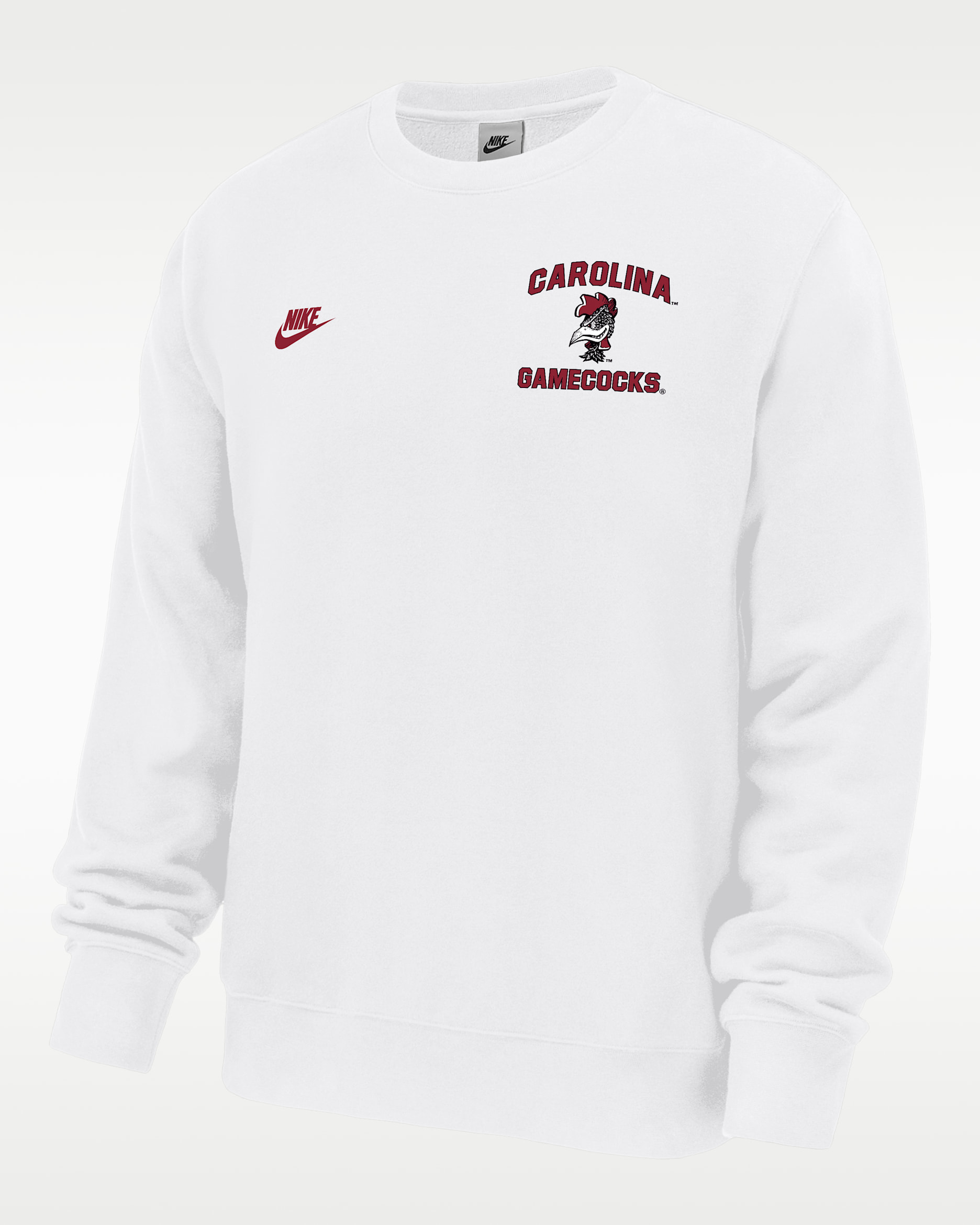 South Carolina Gamecocks Club Men's Nike Football Fleece Crew-Neck Sweatshirt - White
