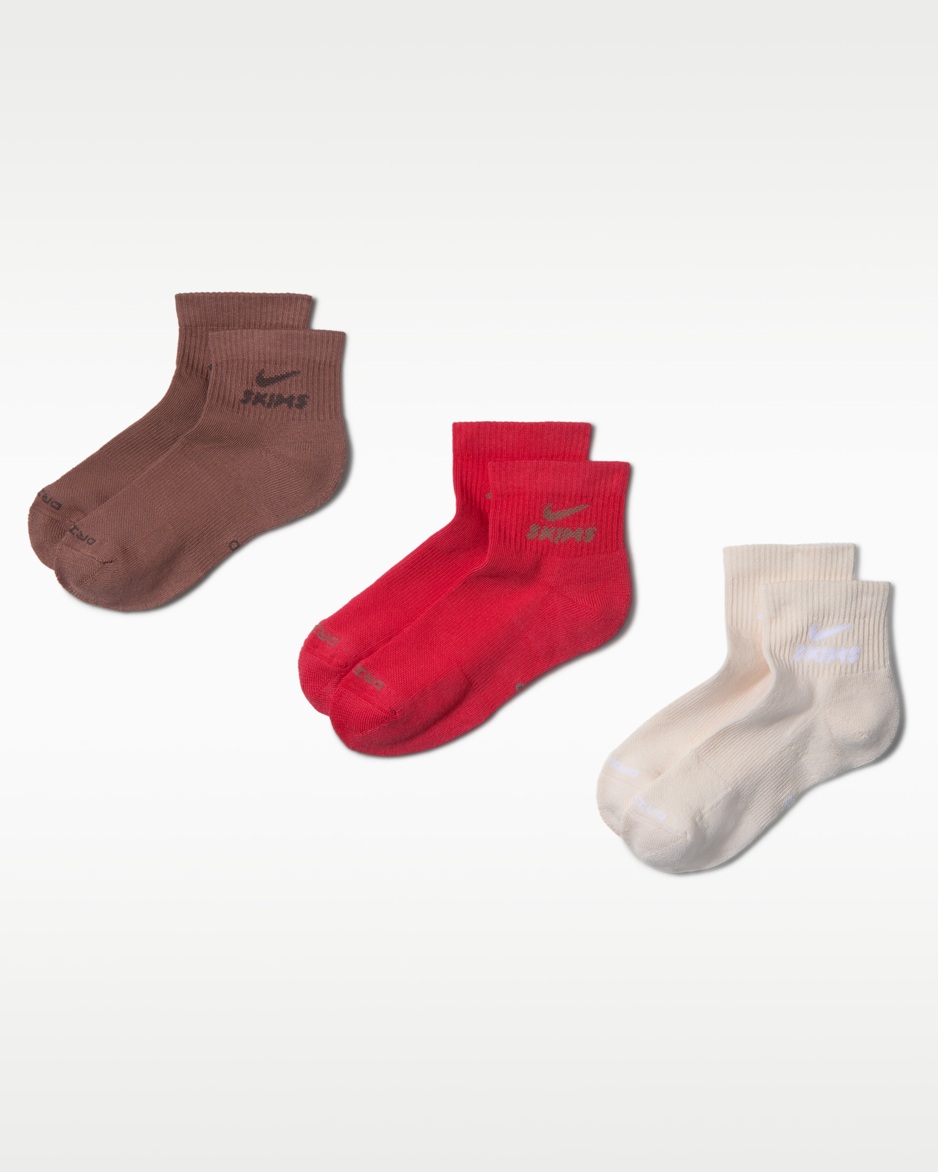 NikeSKIMS Dri-FIT Quarter-Length Socks (3 Pairs) - Multi-Colour