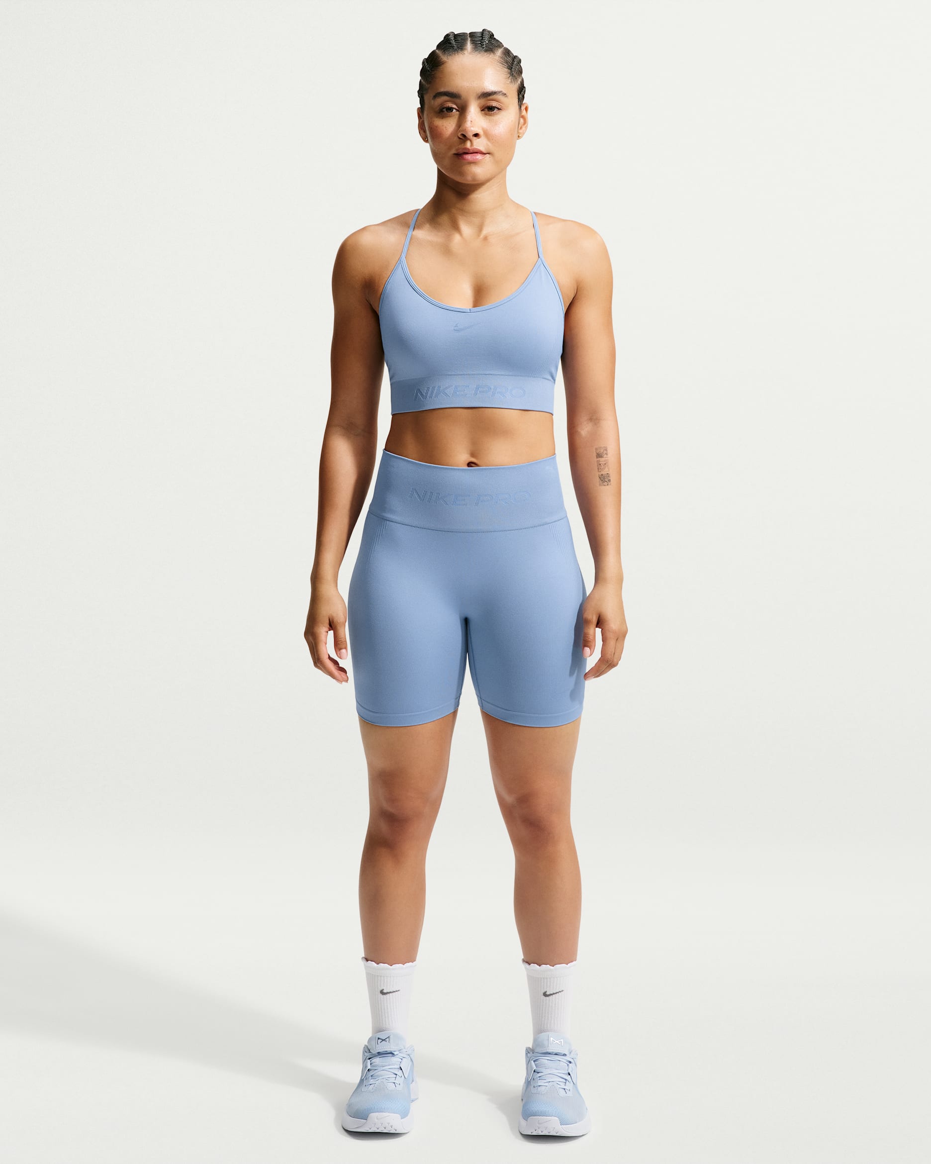 Nike Pro Seamless Women's Dri-FIT High-Waisted 5" Biker Shorts - Work Blue