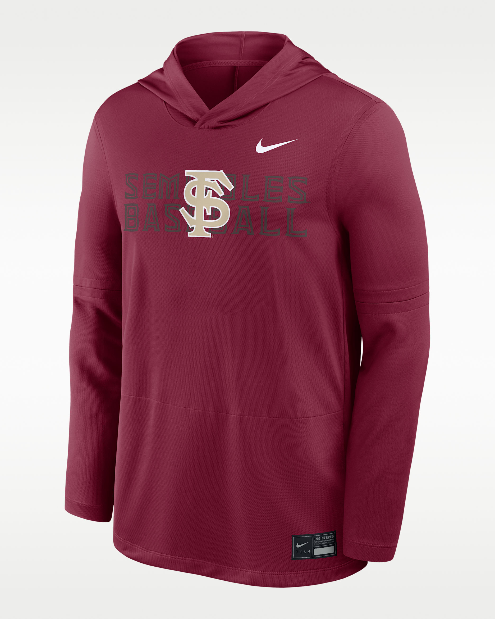 Florida State Dugout Men's Nike Dri-FIT College Long-Sleeve Hooded Top - Garnet