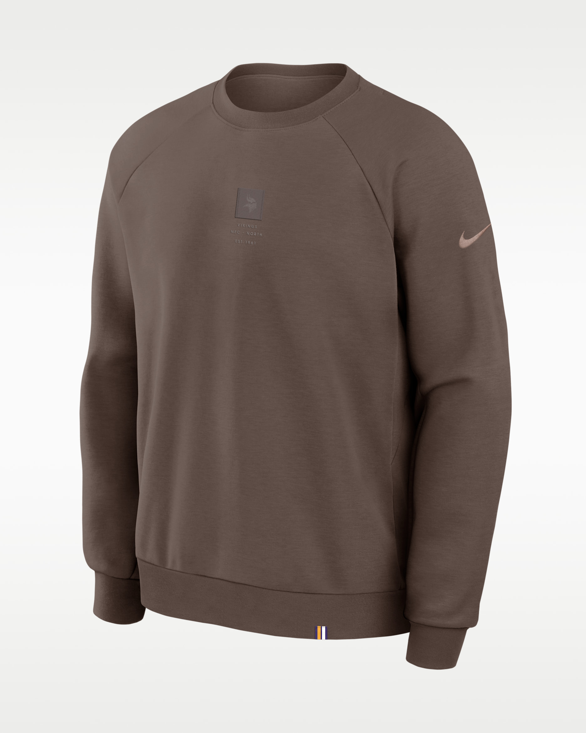 Minnesota Vikings Primary Men's Nike Dri-FIT NFL Pullover Crew - Brown