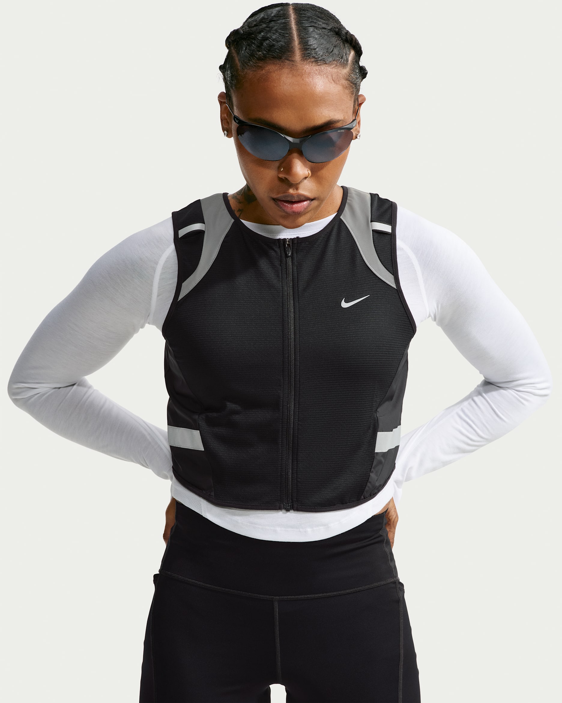 Colete de corrida Nike Tempo Flash para mulher - Preto