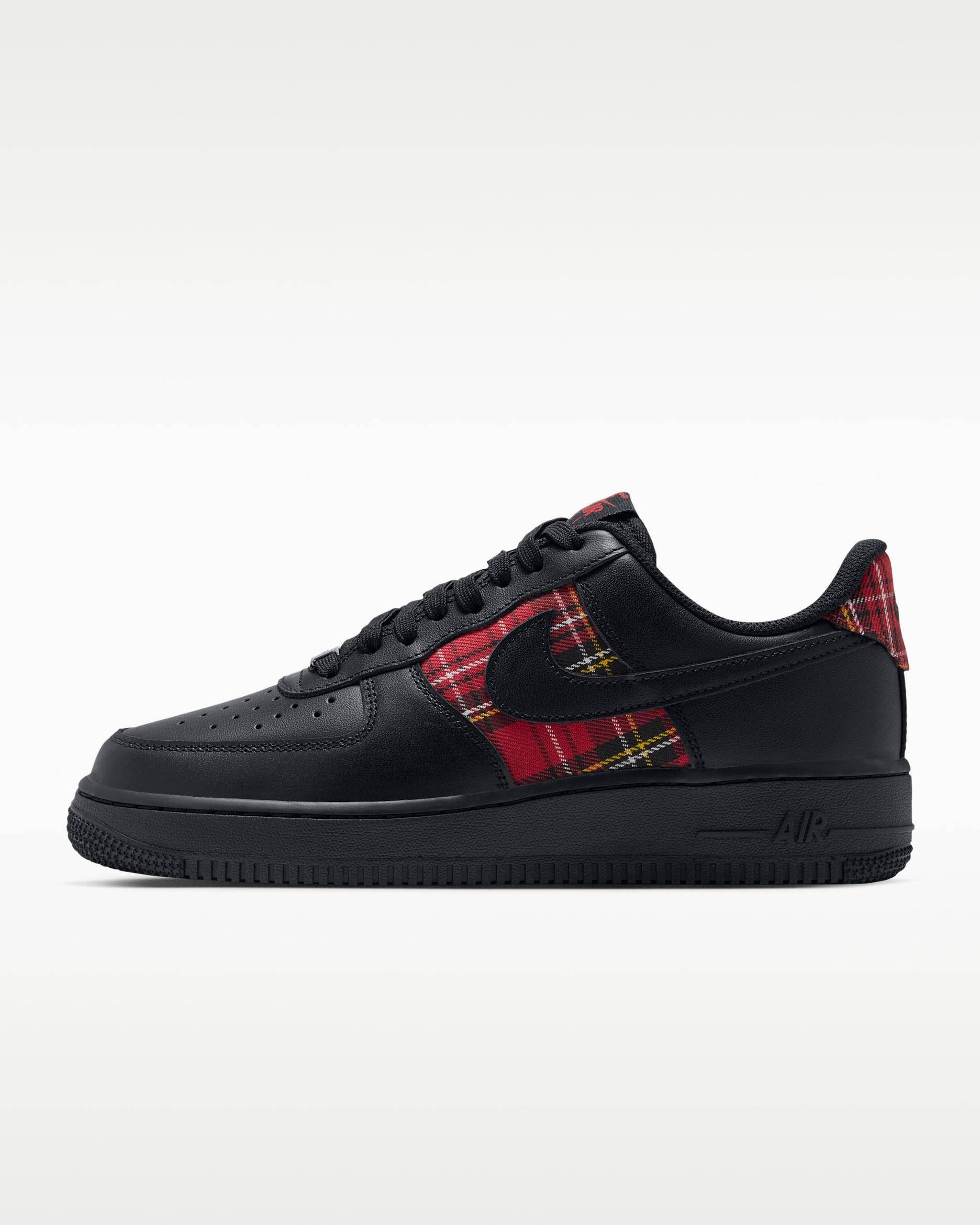 Buty damskie Nike Air Force 1 ’07 „Plaid” - Czerń/Tough Red/Biel/Czerń