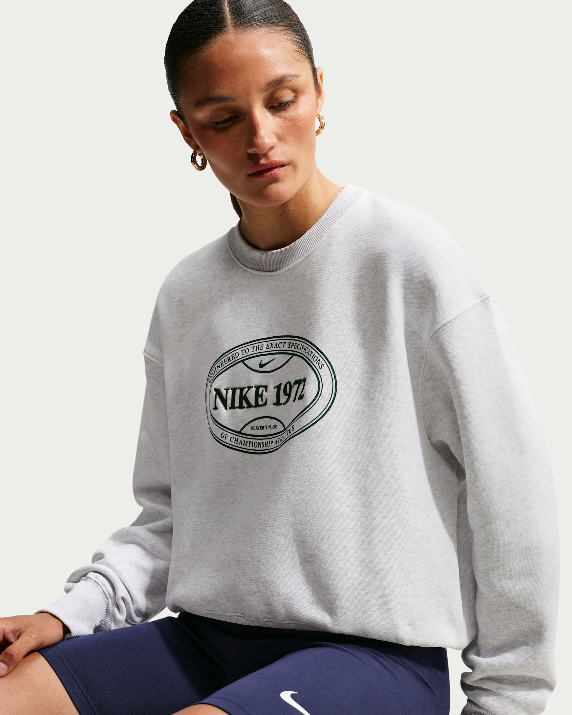 Nike Sportswear Phoenix Fleece Women's Oversized Crew-Neck Sweatshirt - Birch Heather