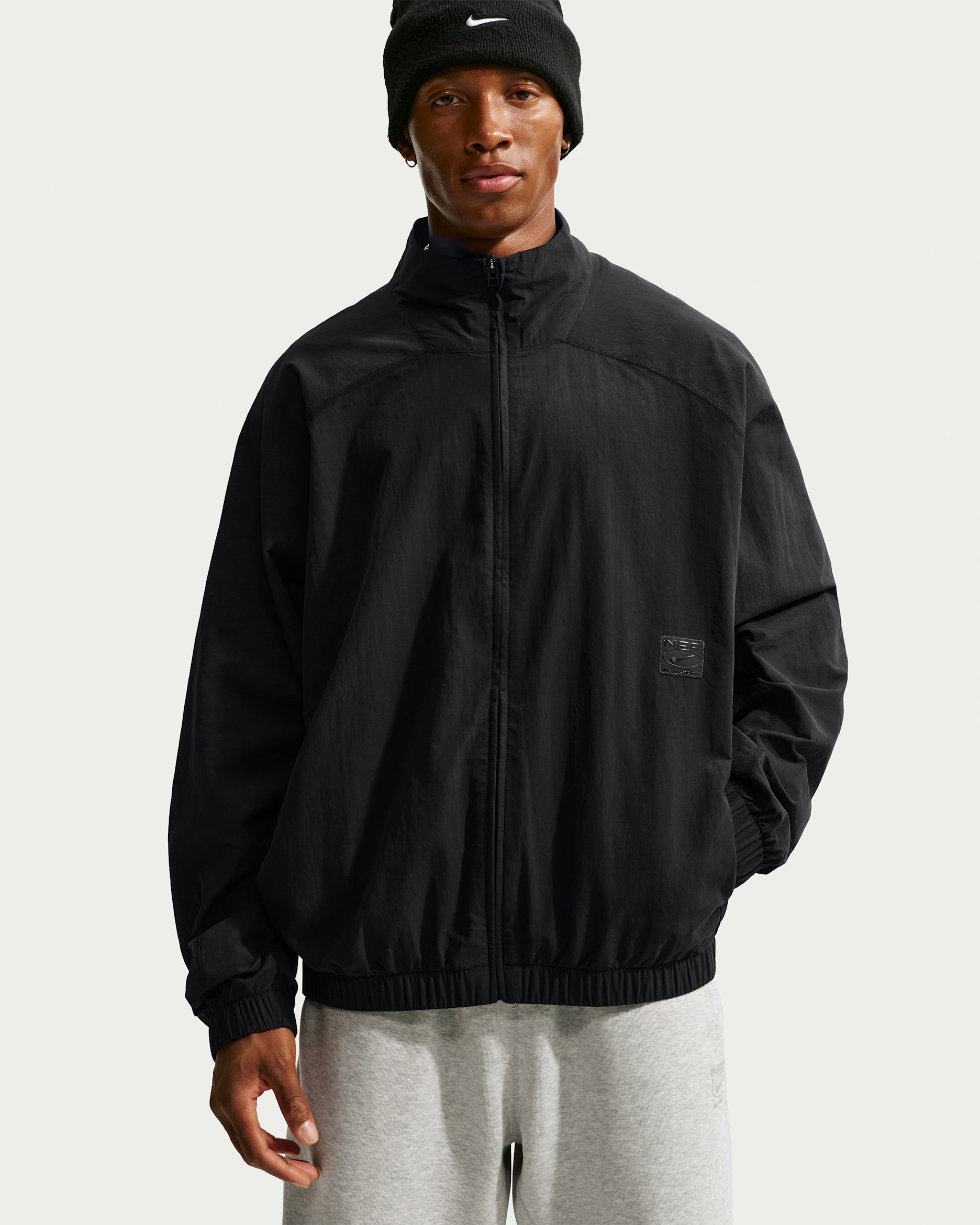 Nike Men's N.A.C. Dri-FIT Oversized Full-Zip Woven Jacket - Black/Black