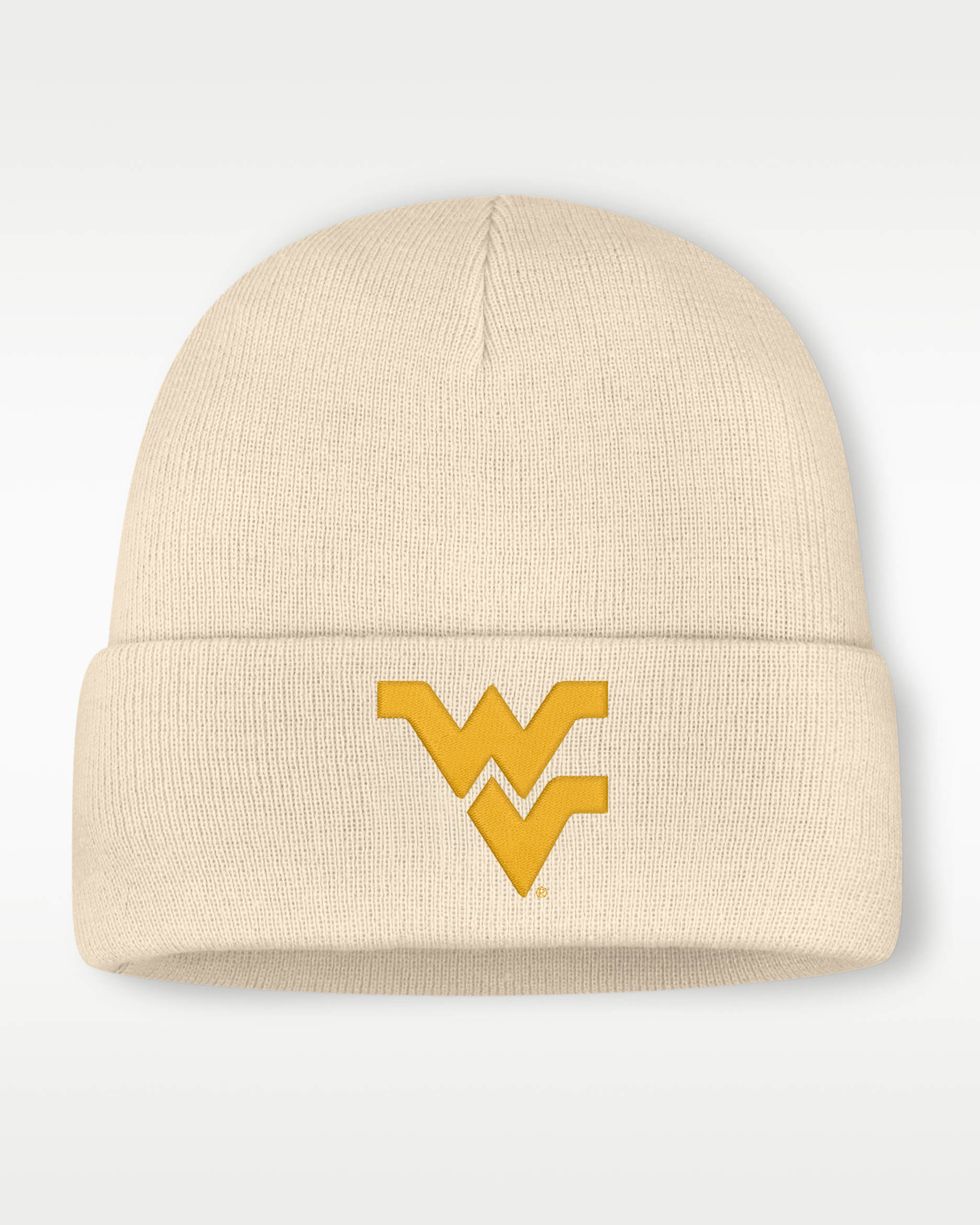 West Virginia Men's Nike College Cuffed Beanie - Natural