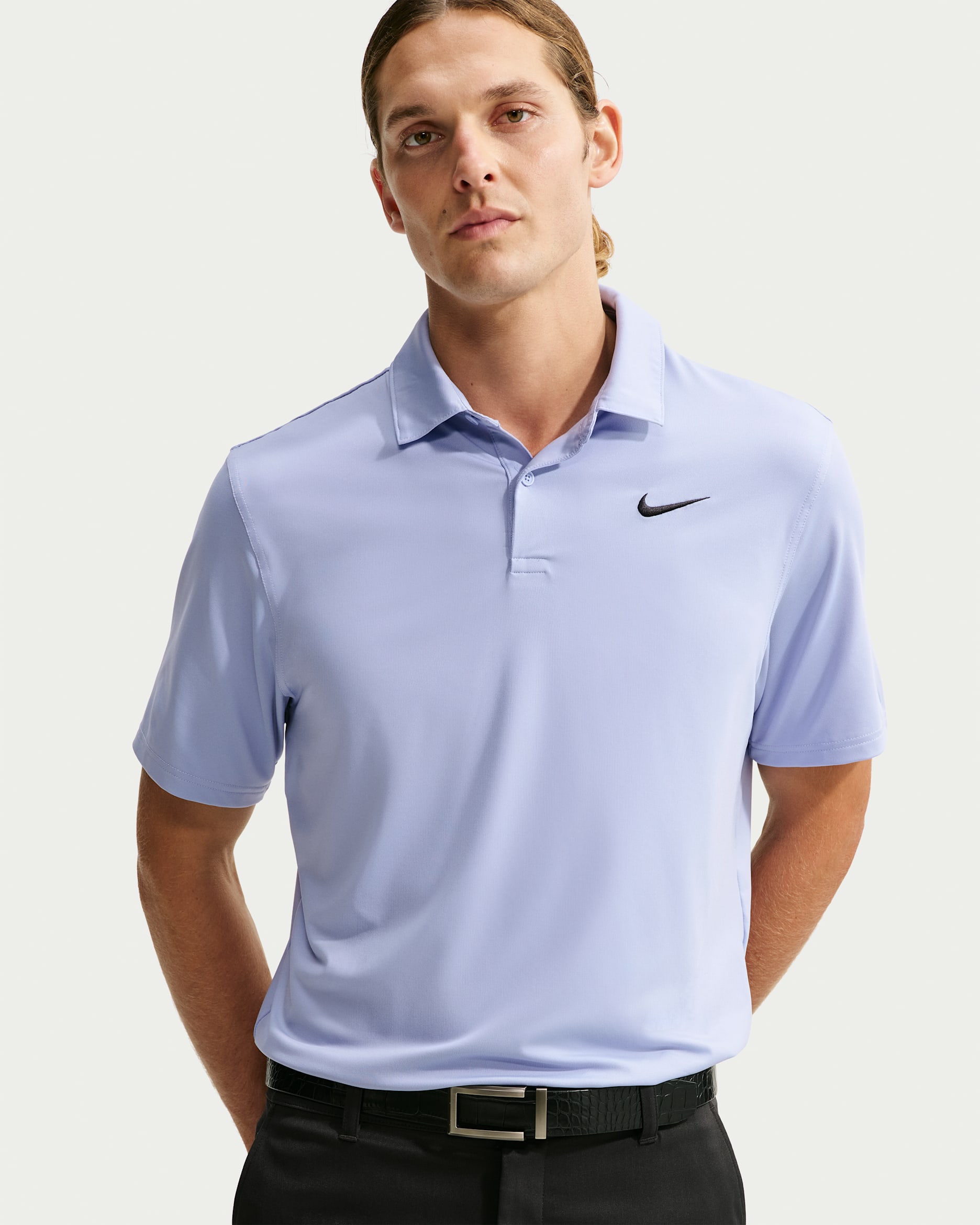 Nike Velocity Dri-FIT Golf-Poloshirt mit Logo auf der Brust (Herren) - Purple Fade/Schwarz