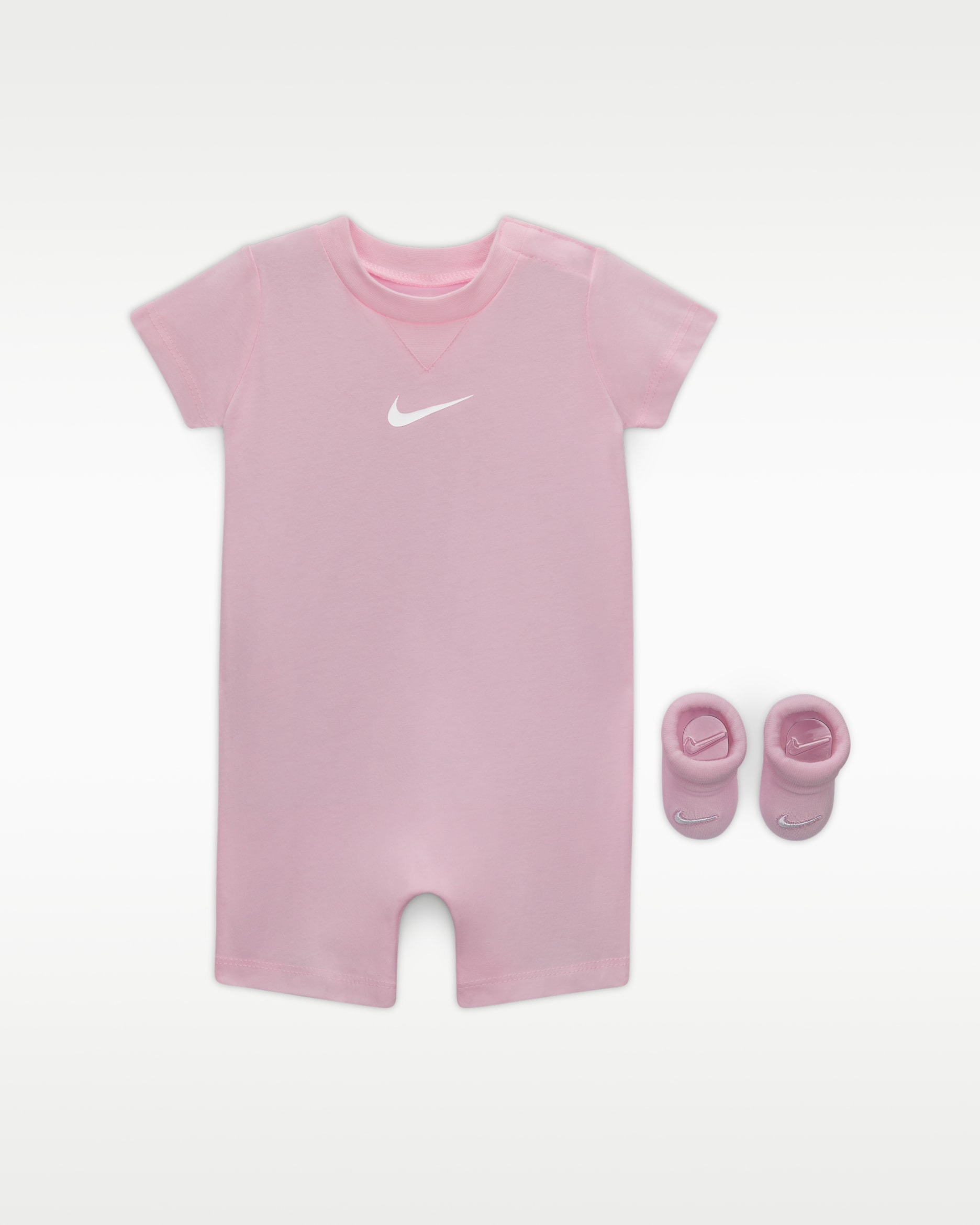 Nike Baby Essentials Baby Romper and Booties Set - Pink Foam