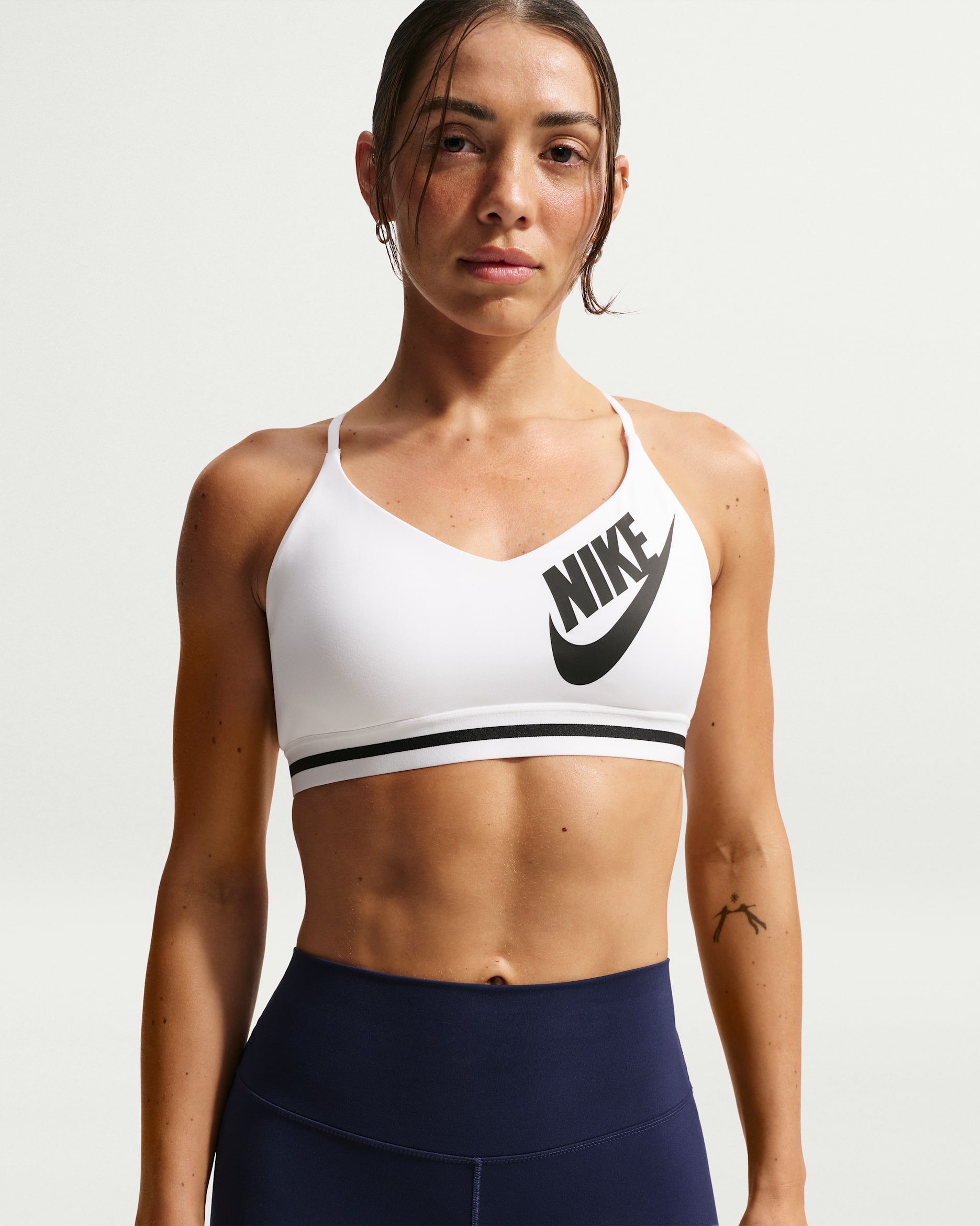 Nike Indy Women's Light-Support Sports Bra - White/White/Black/Black