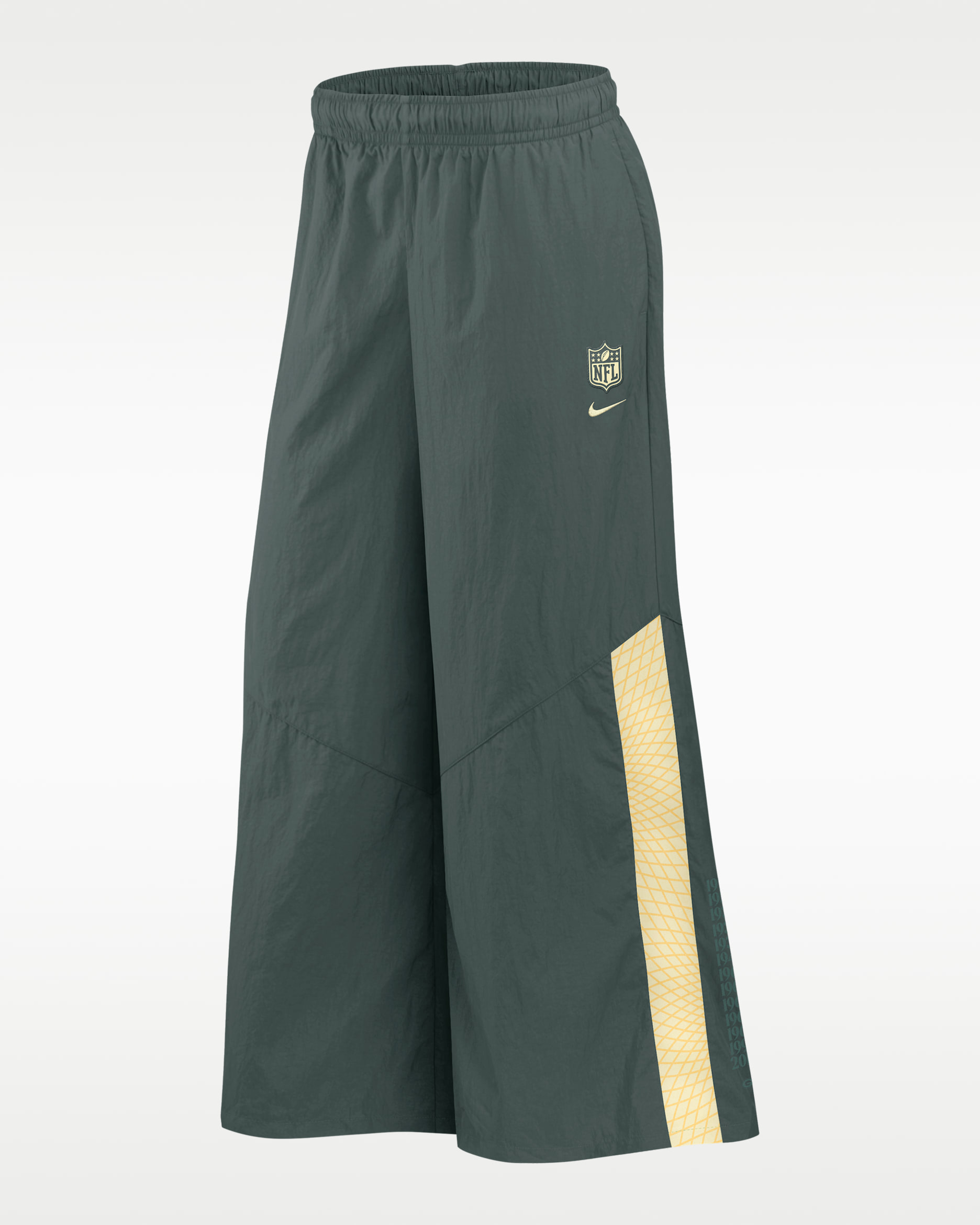 Green Bay Packers Rivalries Collection Wide-Leg Women's Nike NFL Mid-Rise Woven Pants - Vintage Green