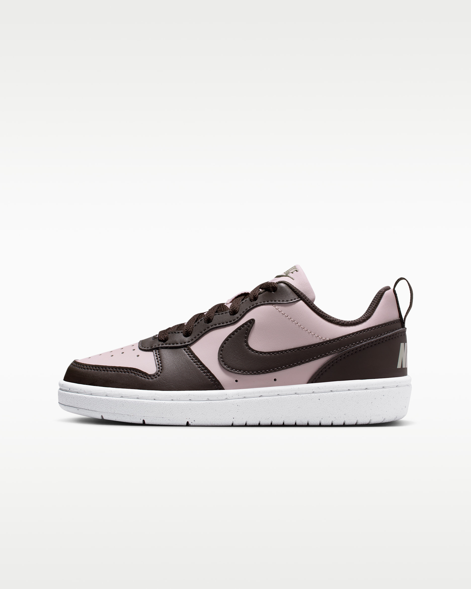 Nike Court Borough Low Recraft Older Kids' Shoes - Particle Rose/Light Army/White/Velvet Brown