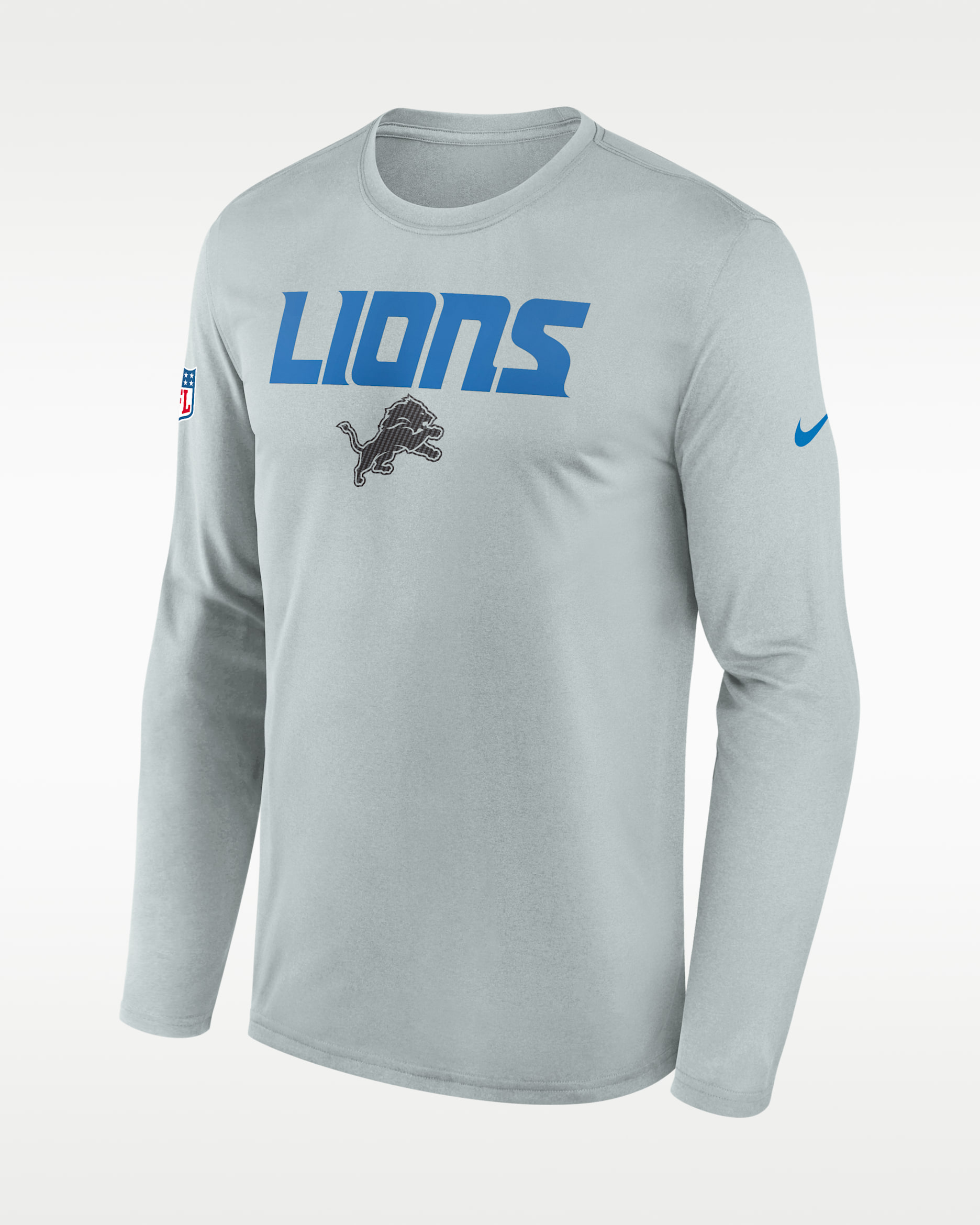 Detroit Lions Rivalries Collection Sideline Legend Men's Nike Dri-FIT NFL Long-Sleeve T-Shirt - Silver