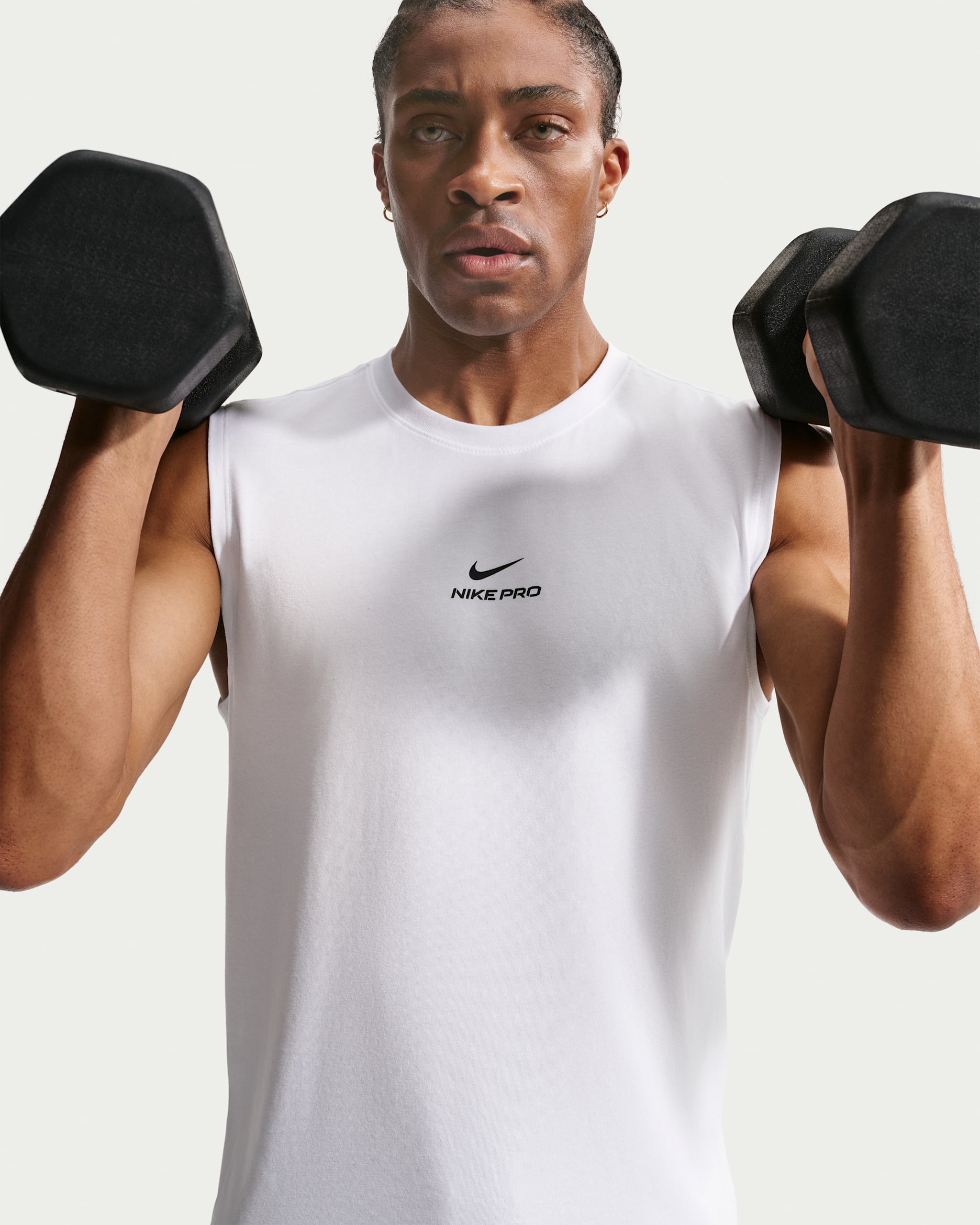 Nike Pro Men's Sleeveless Training Top - White/Black