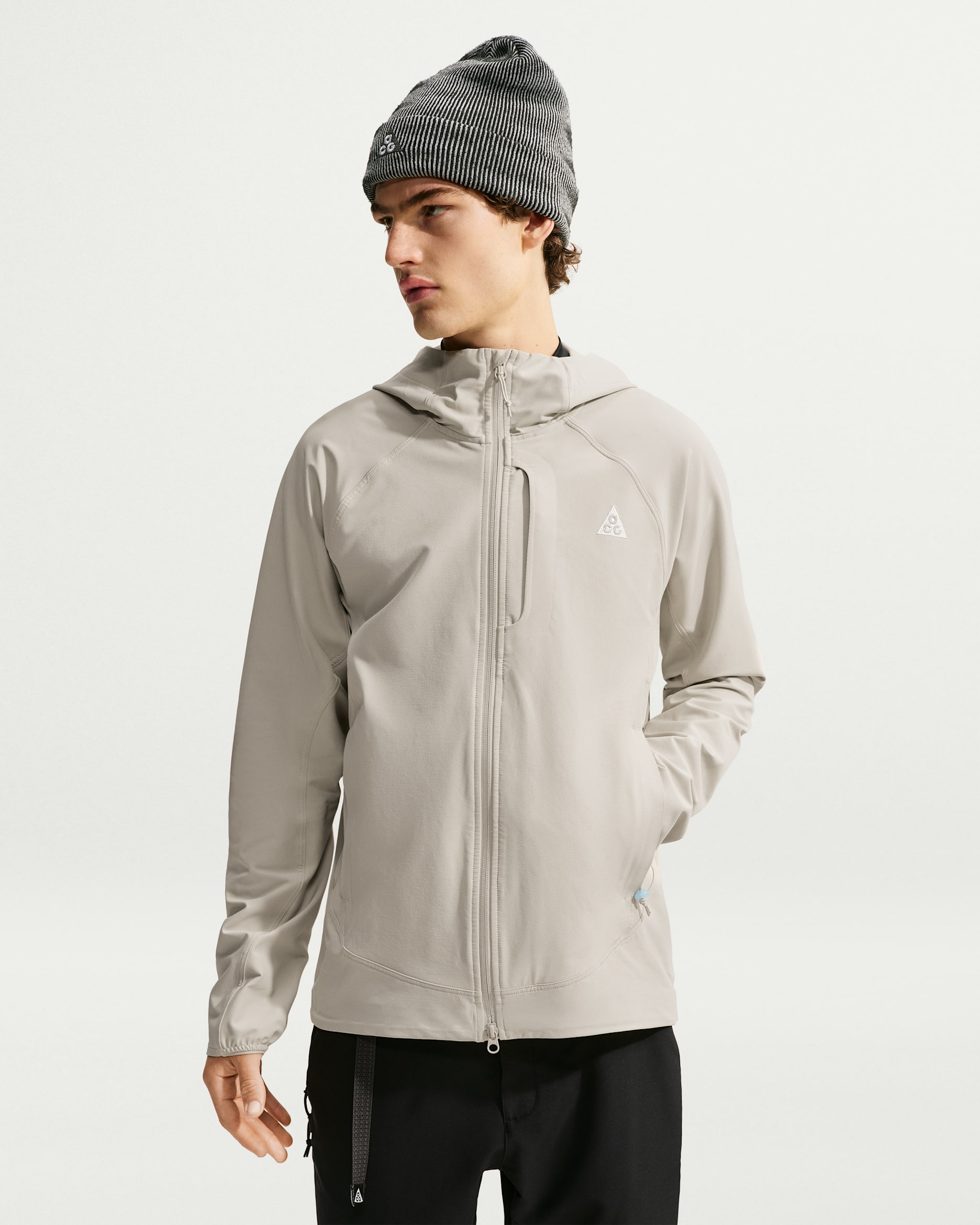 ACG Cloud Trekker Wanderjacke mit durchgehendem Reißverschluss (Herren) - Cream II/Light Orewood Brown/Summit White