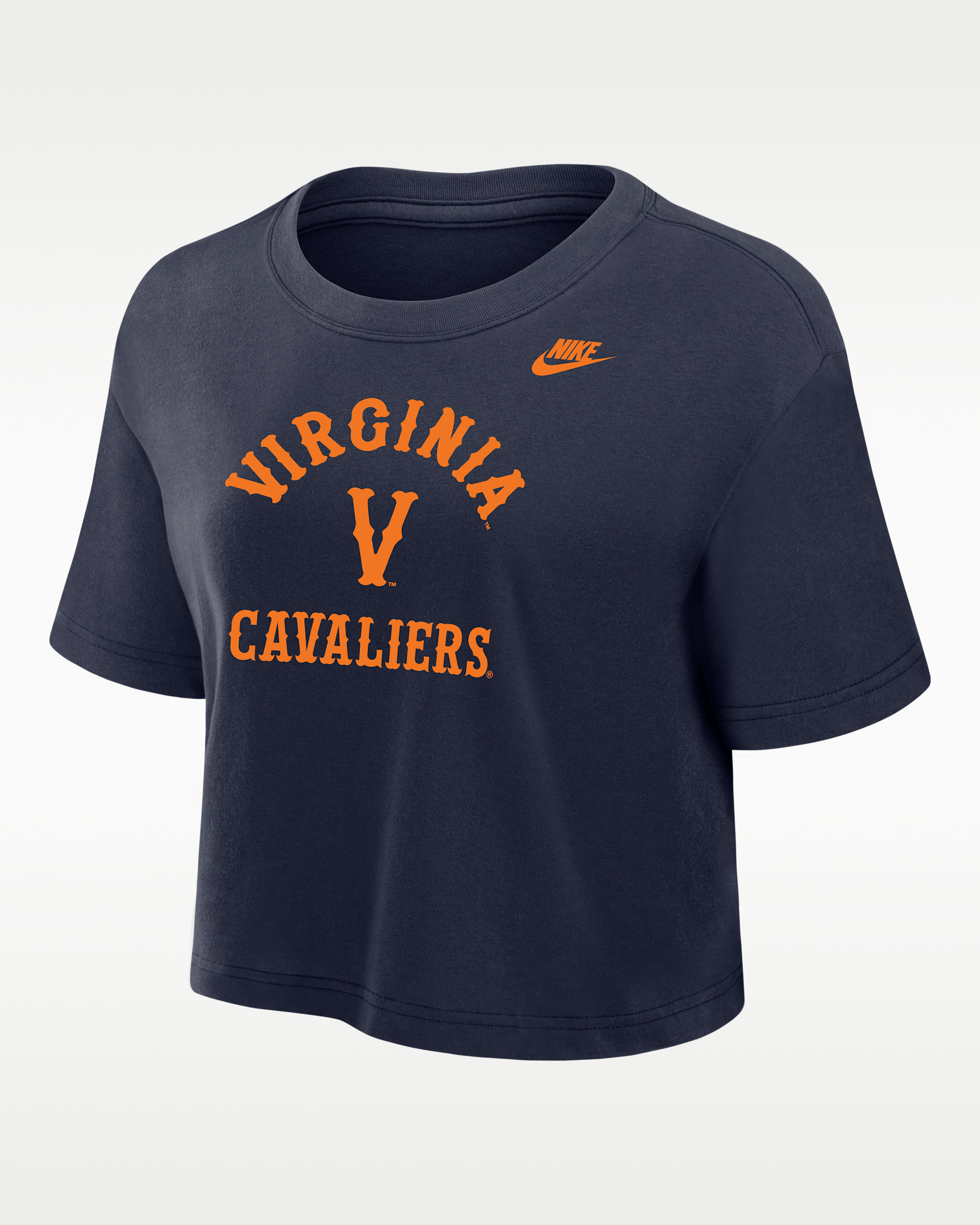 Virginia Cavaliers Women's Nike Dri-FIT Cropped T-Shirt - College Navy