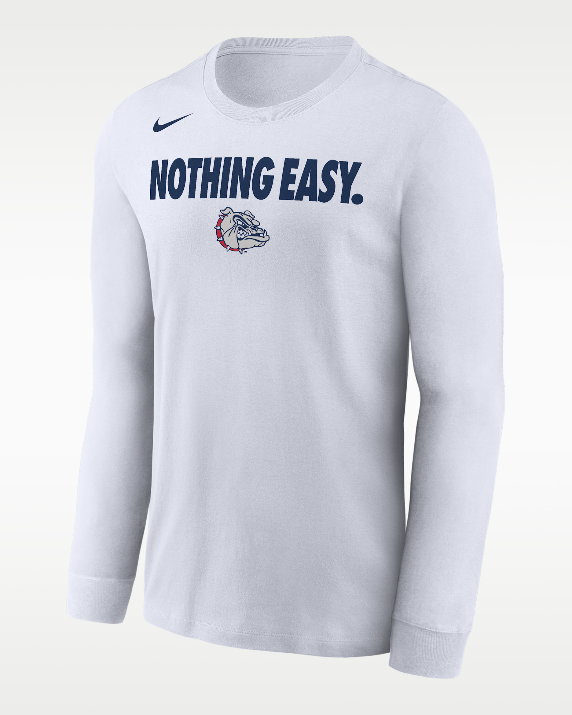 Playera de manga larga Nike College para hombre Gonzaga - Blanco