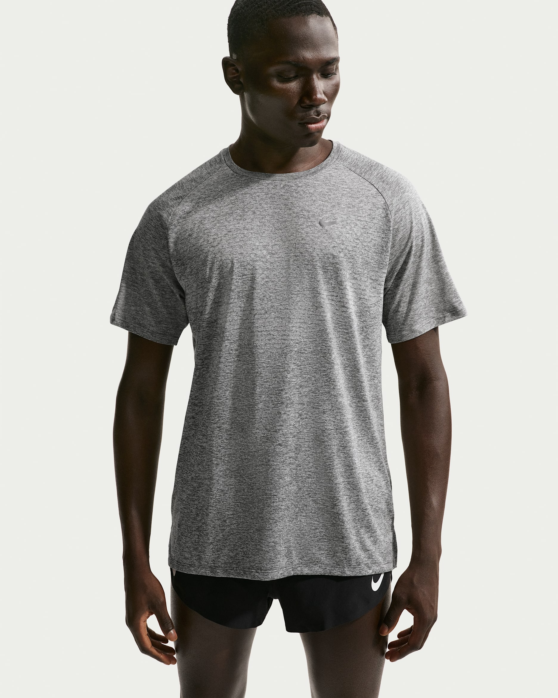 Nike Stride Men's Dri-FIT ADV Short-Sleeve Running Top - Smoke Grey/Heather