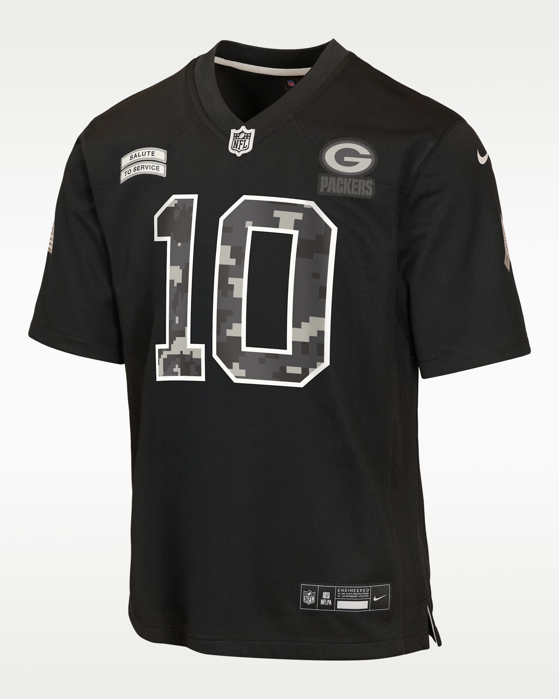 Jordan Love Green Bay Packers Salute to Service Big Kids' Nike NFL Game Jersey - Black