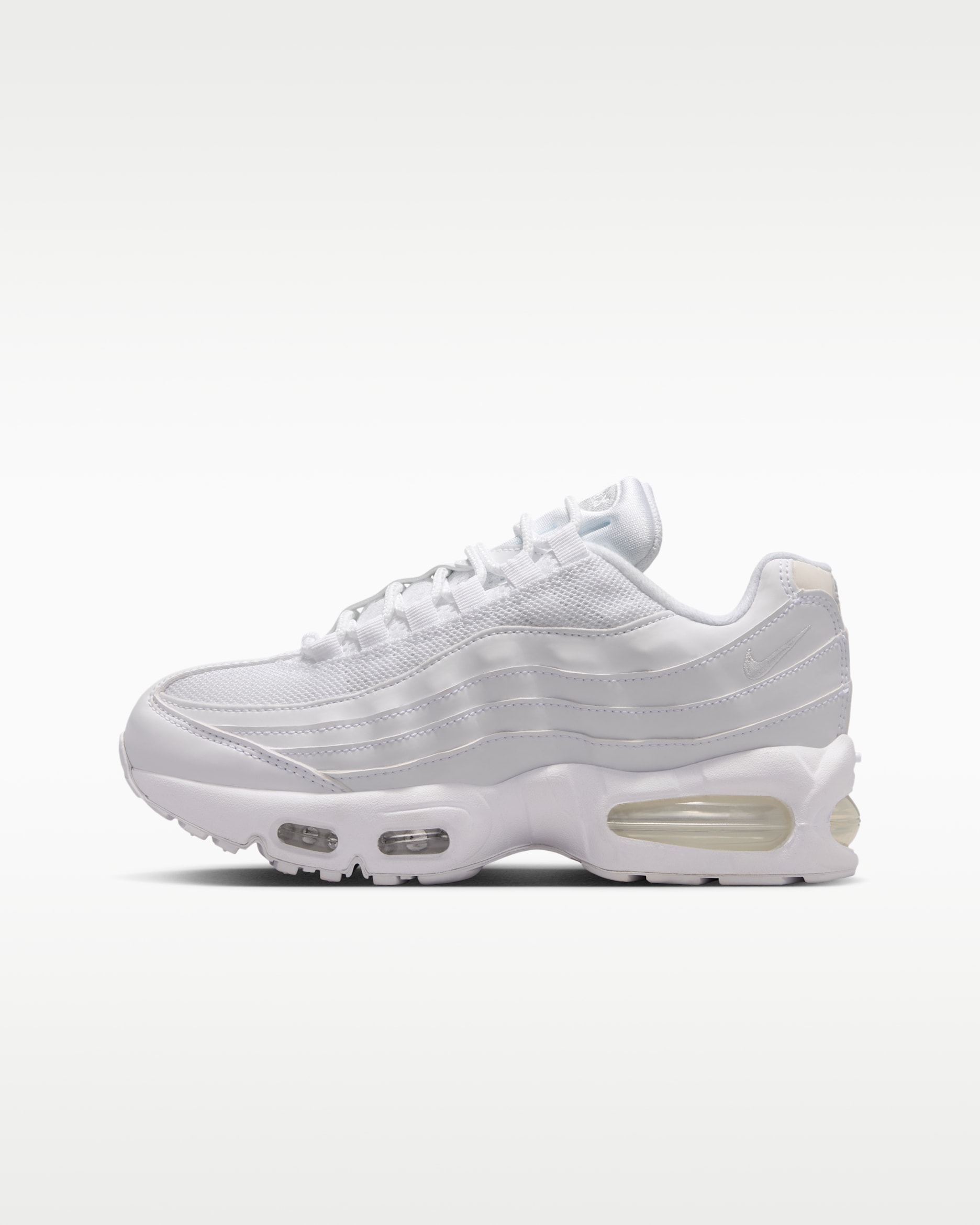 Nike Air Max 95 "Big Bubble" Big Kids' Shoes - White/White/Pure Platinum/White