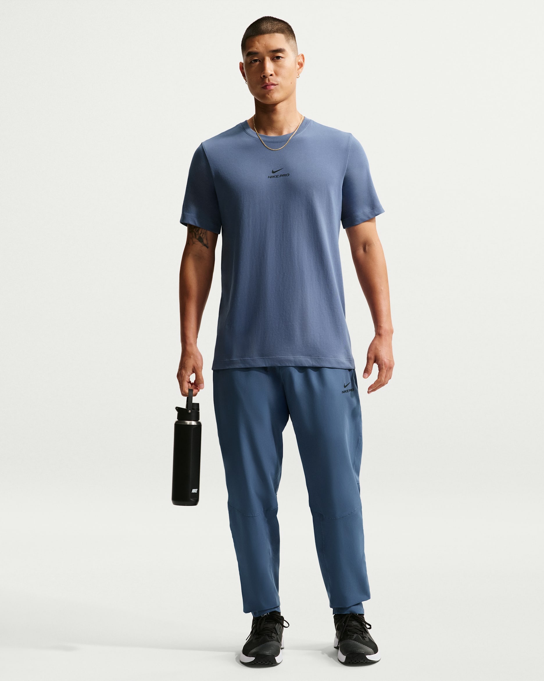 Nike Pro Training Men's Dri-FIT Trousers - Diffused Blue/Black
