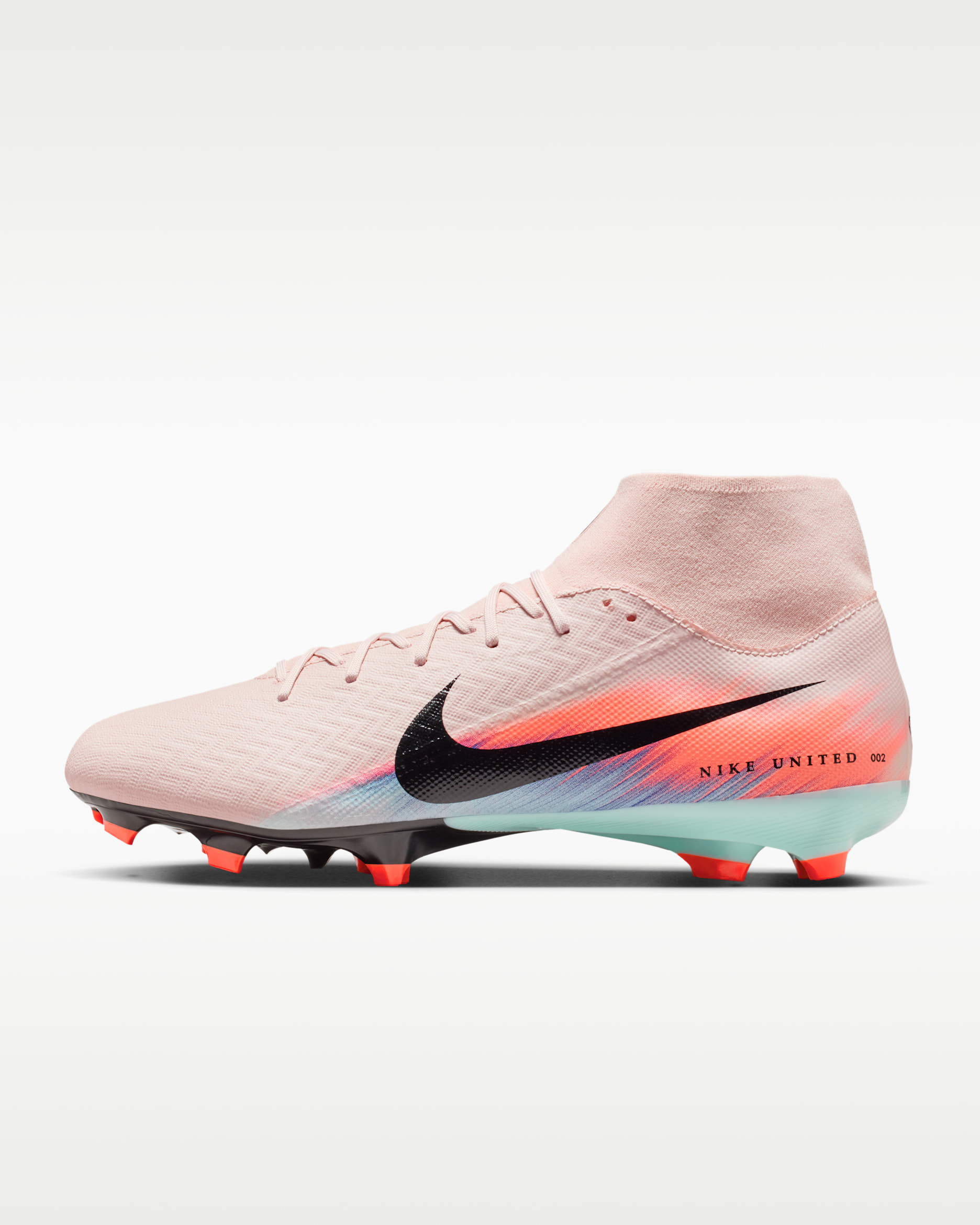 Nike United Mercurial Superfly 10 Academy Multi-Ground High-Top Football Boot - Silt Red/Racer Blue