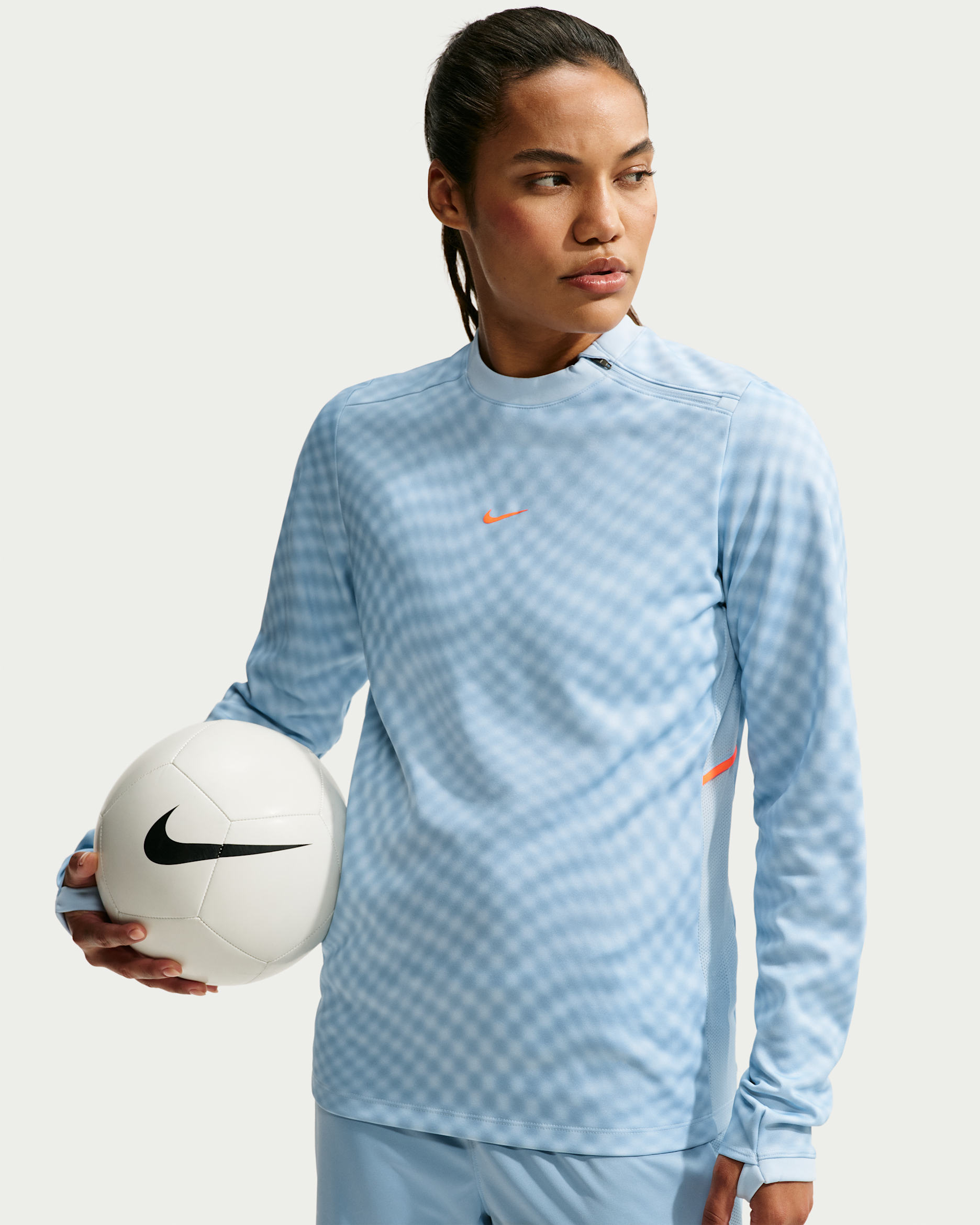 Nike United Academy Women's Dri-FIT Long-Sleeve Soccer Top - Celestine Blue/Leche Blue/Total Orange