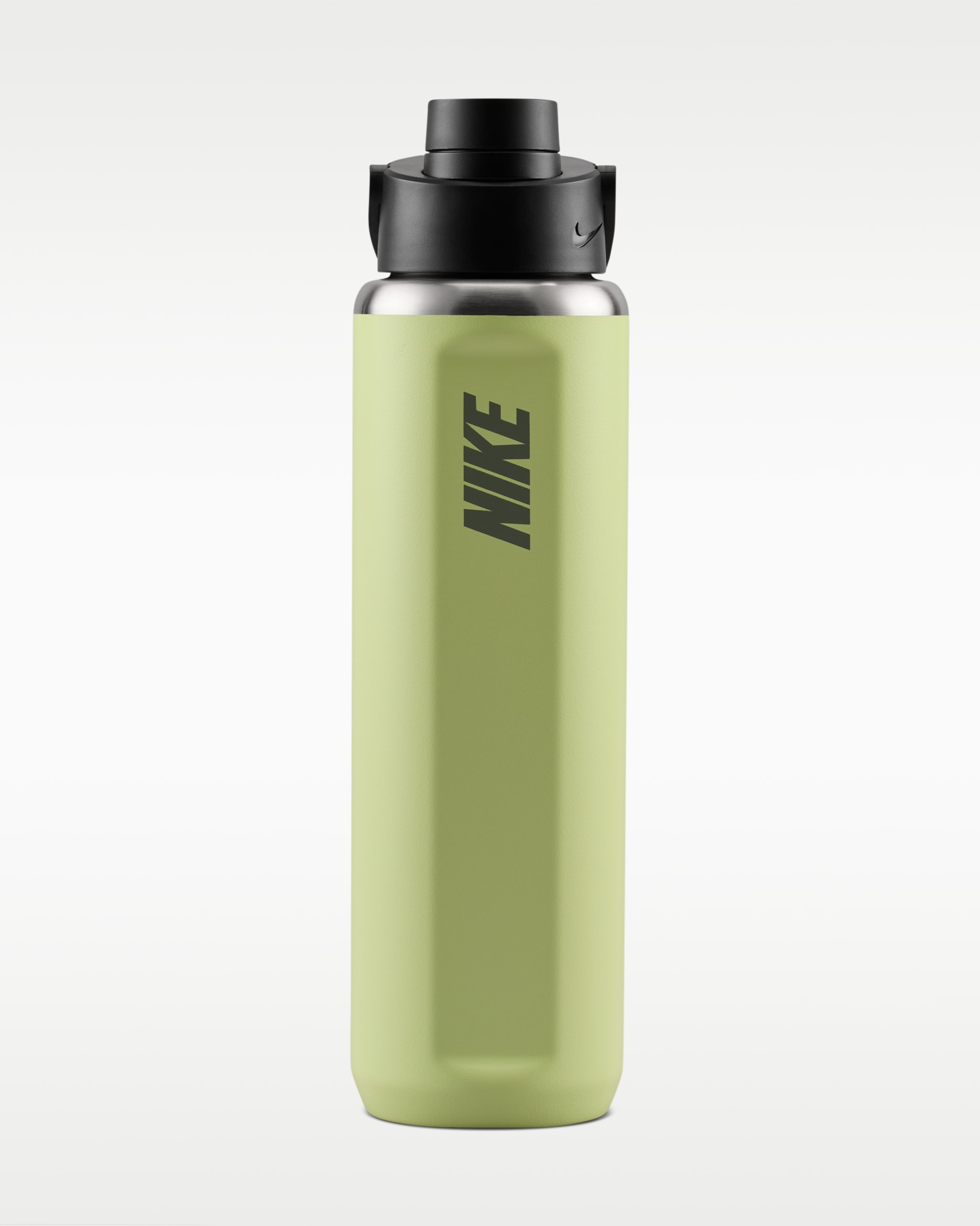 Nike Recharge Chug Botella de acero inoxidable (710 ml) - Light Liquid Lime/Negro/Light Army