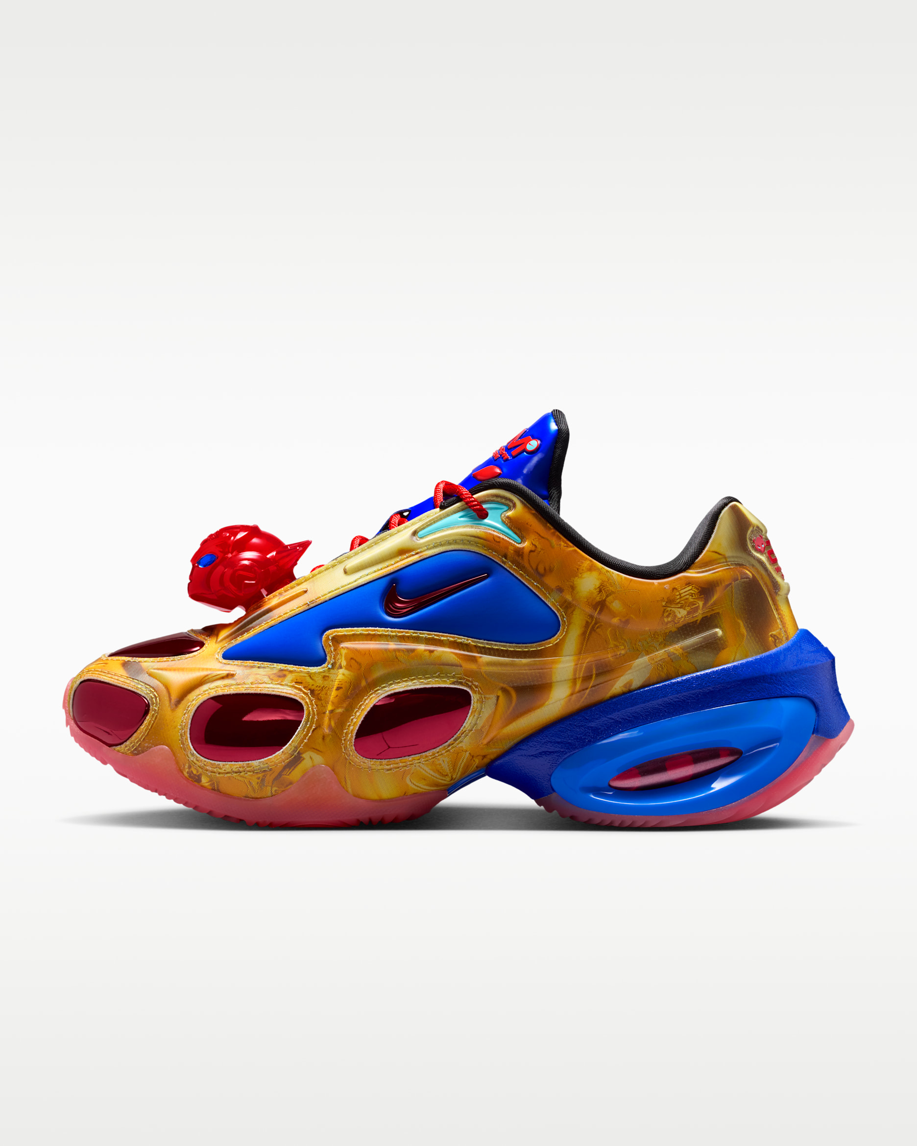 나이키 에어맥스 뮤즈 x WINDOWSEN 여성 신발 - 메탈릭 골드/클리어워터/레이서 블루/칠레 레드