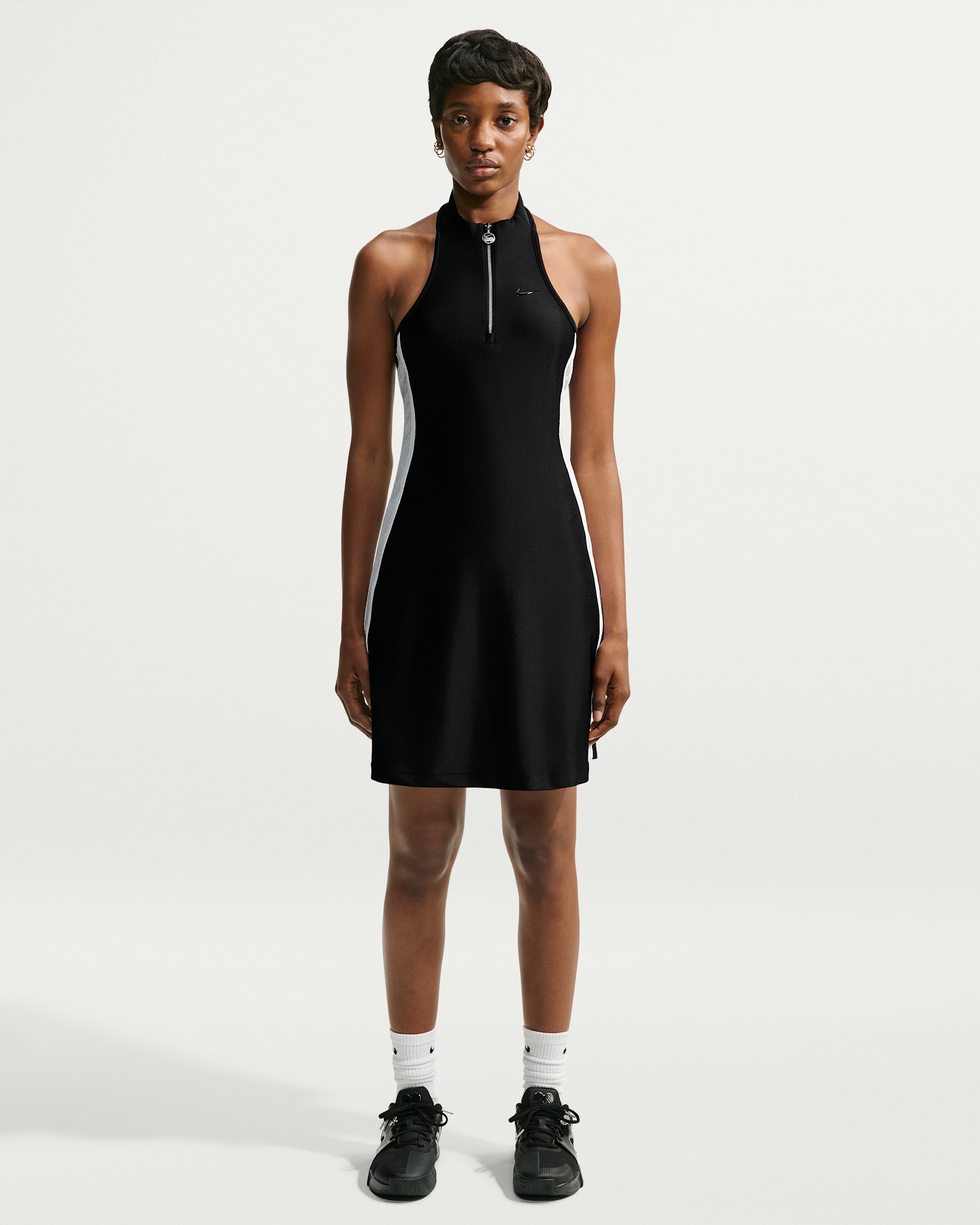 Naomi Osaka Women's Tight Halter Dress - Black/White/Black