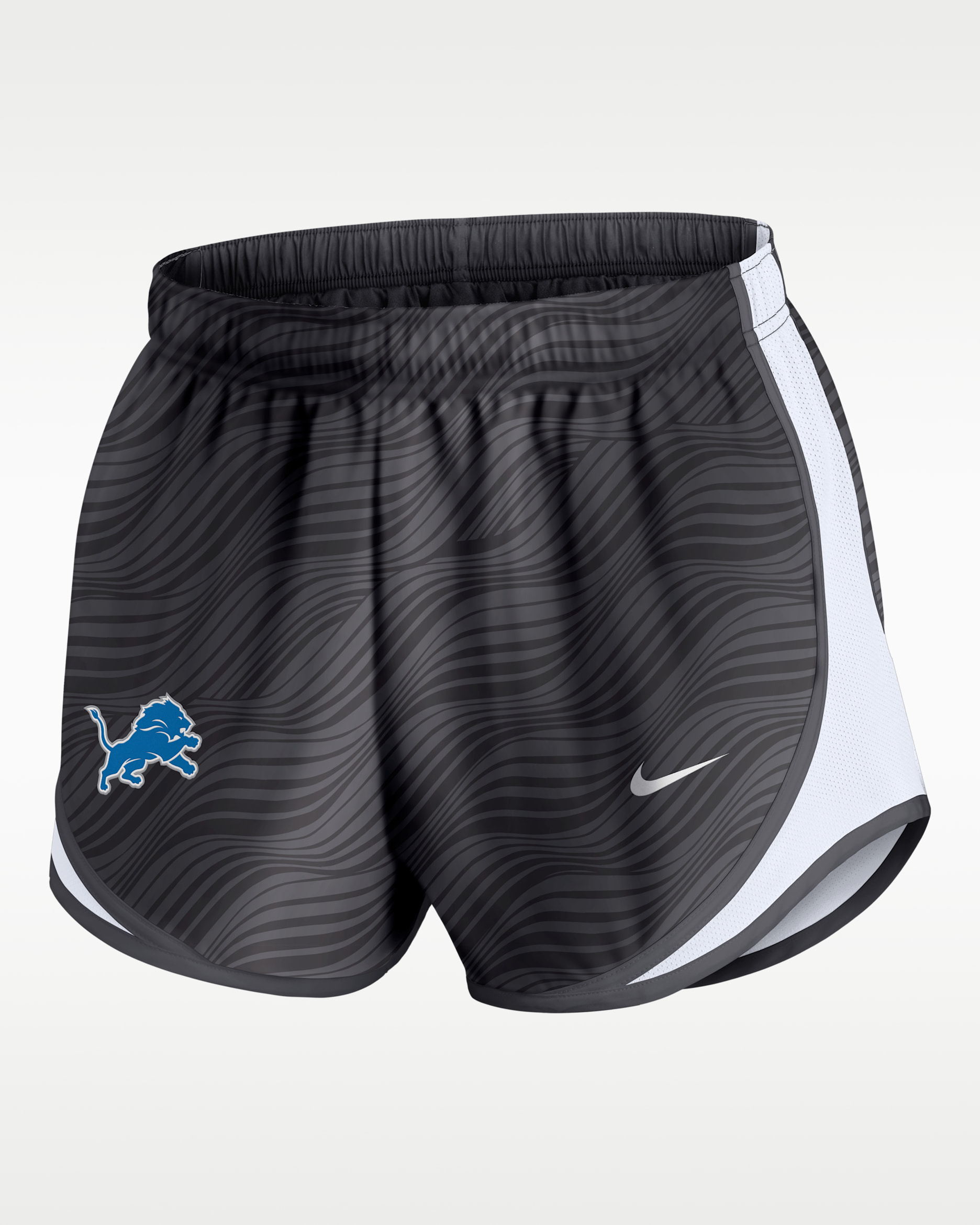 Shorts Nike Dri-FIT de la NFL para mujer Detroit Lions Tempo - Antracita/Blanco