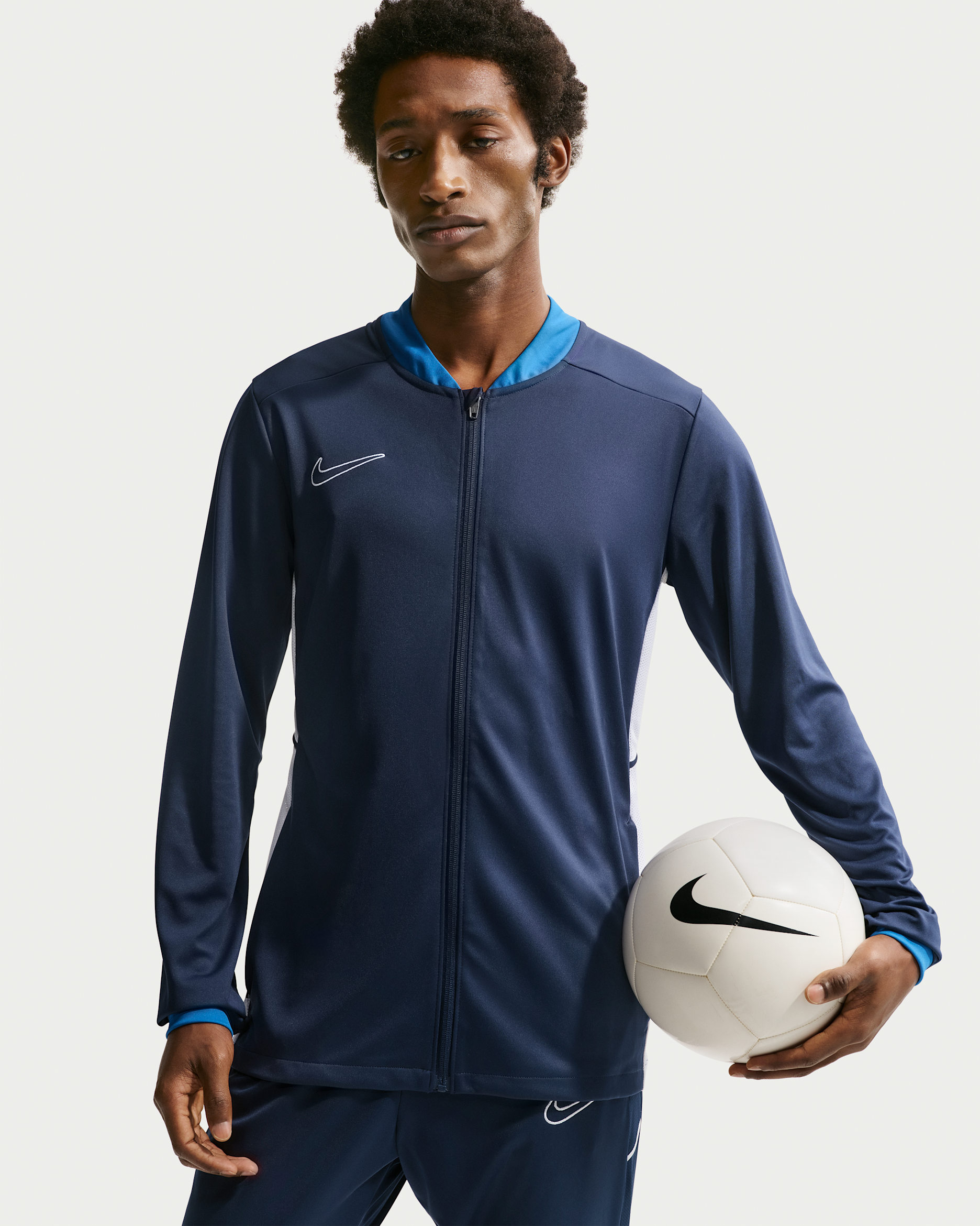 Nike Dri-FIT Academy Strick-Fußball-Track-Jacket für Herren - Midnight Navy/Royal Blue/Weiß/Weiß